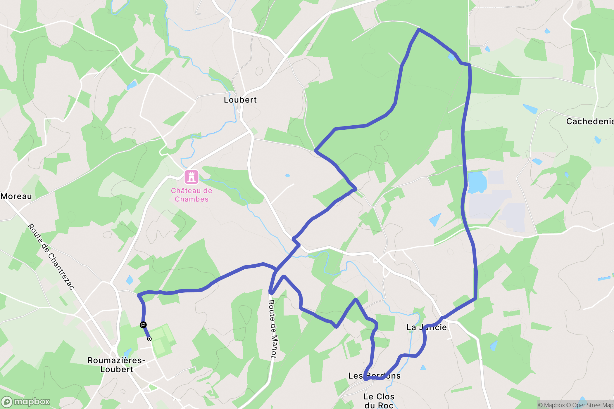 Terres-de-Haute-Charente : carte du parcours de randonnée - France
