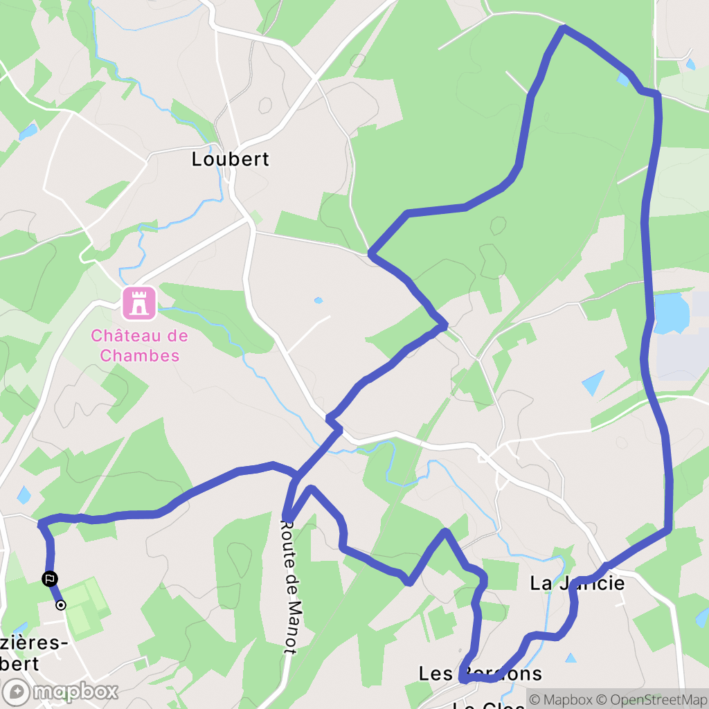 Terres-de-Haute-Charente : carte du parcours de randonnée - France
