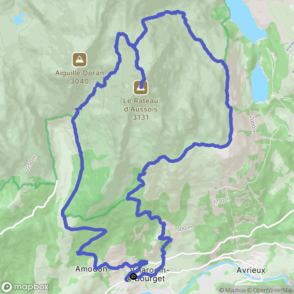 Villarodin-Bourget : carte du parcours de randonnée - France