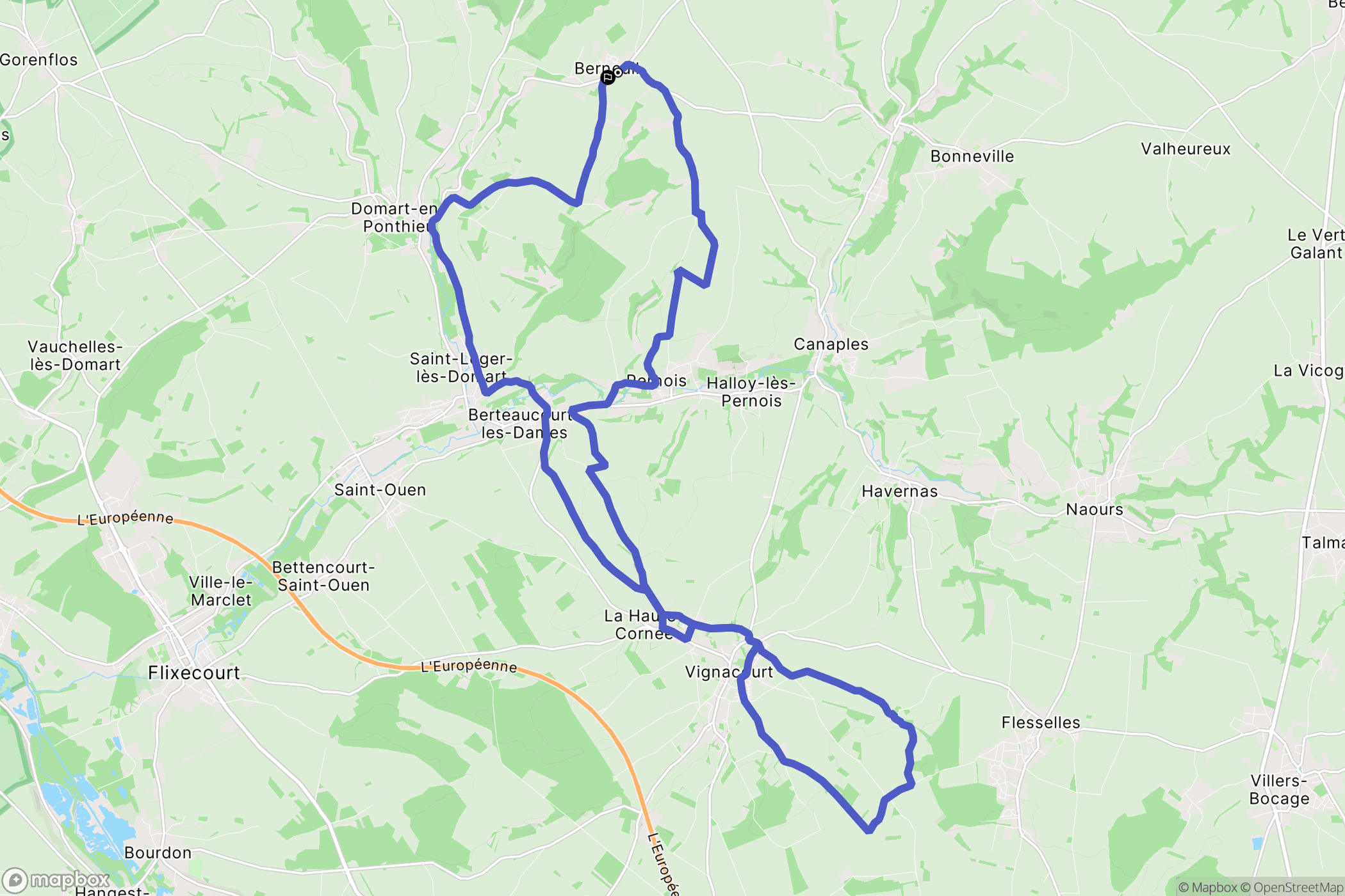 Berneuil : carte du parcours de randonnée - France