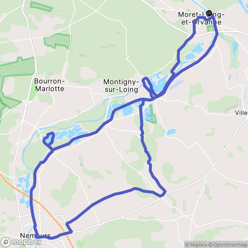 Moret-Loing-et-Orvanne : carte du parcours de randonnée - France
