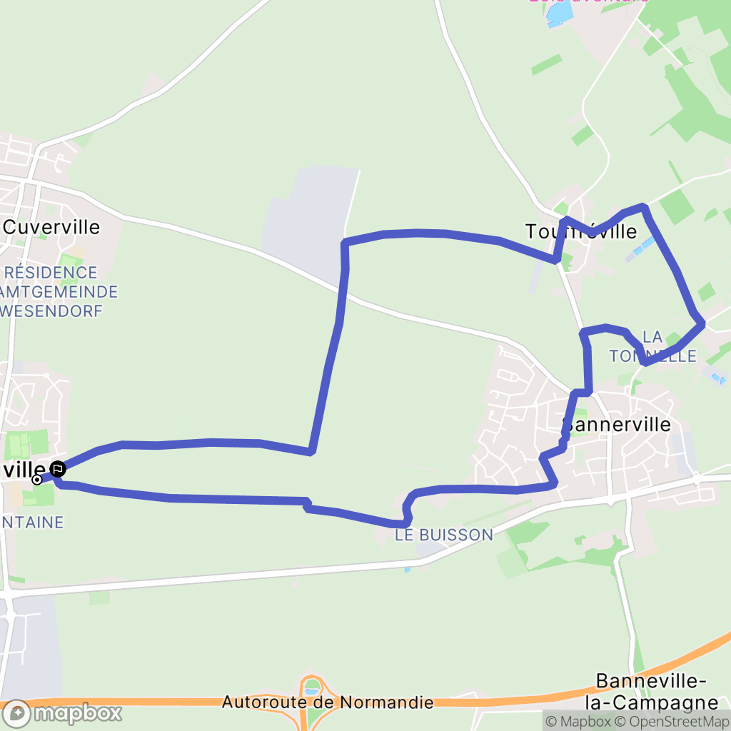 Démouville : carte du parcours de randonnée - France