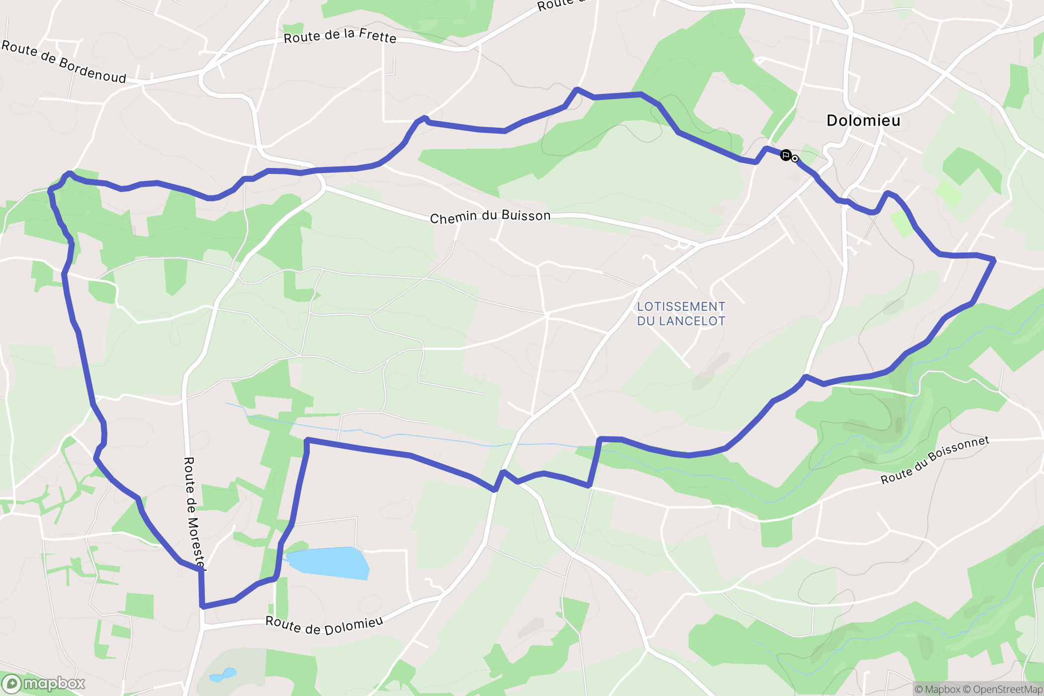 Dolomieu : carte du parcours de randonnée - France