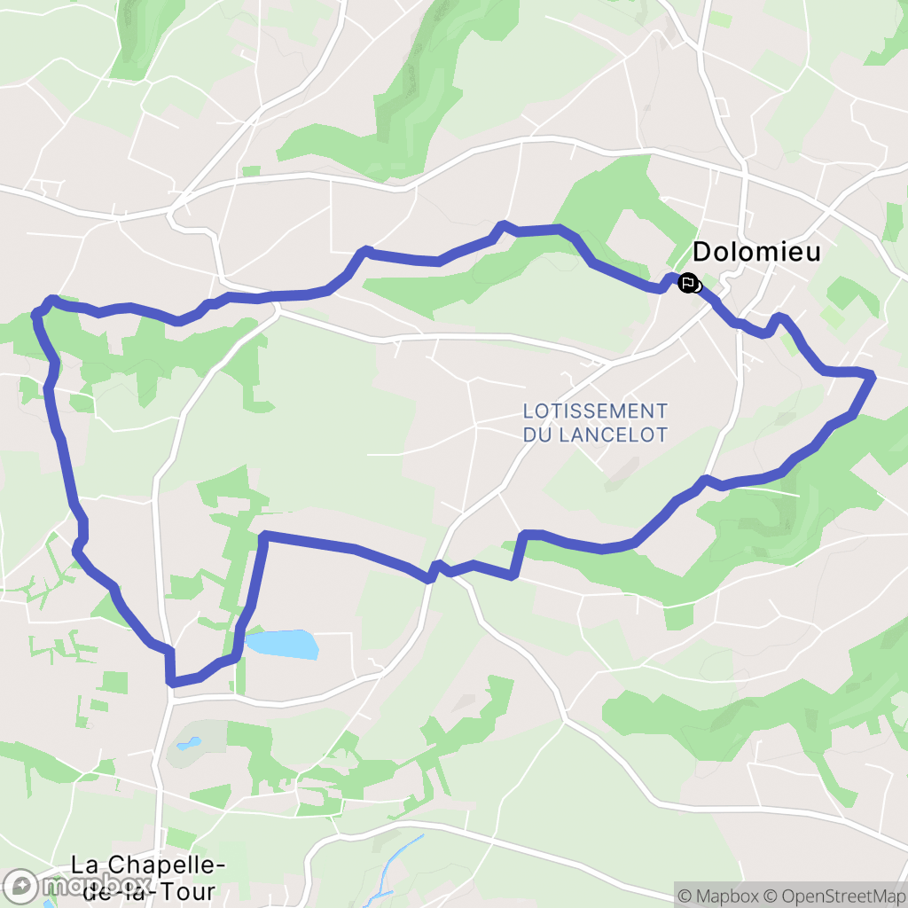 Dolomieu : carte du parcours de randonnée - France