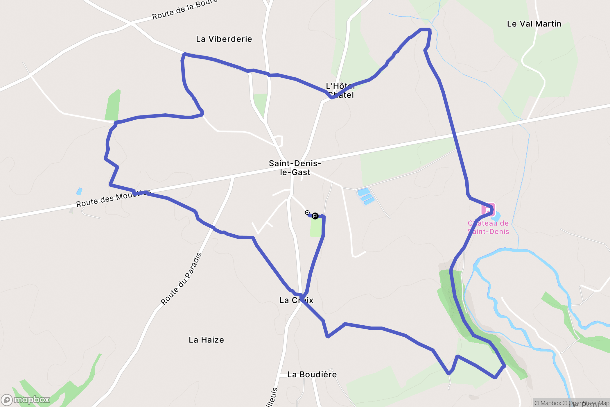 Saint-Denis-le-Gast : carte du parcours de randonnée - France