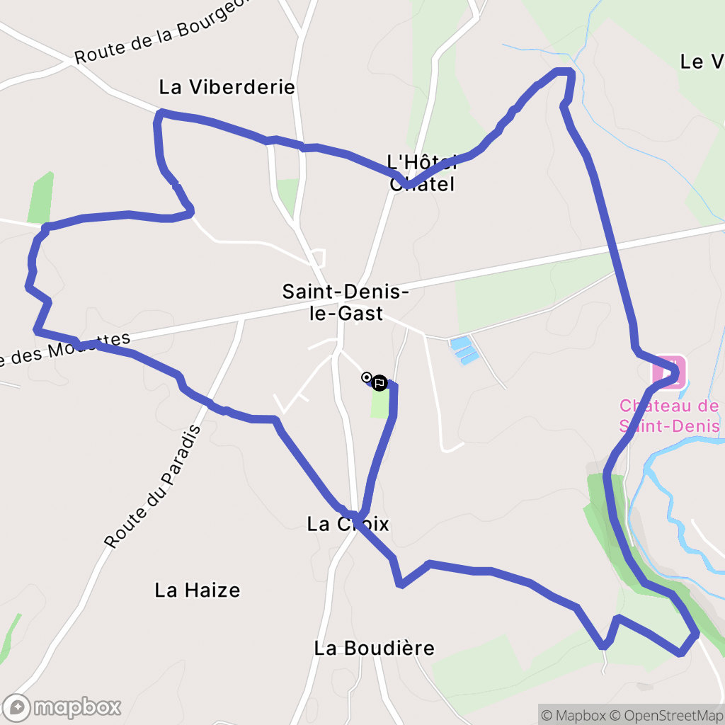 Saint-Denis-le-Gast : carte du parcours de randonnée - France
