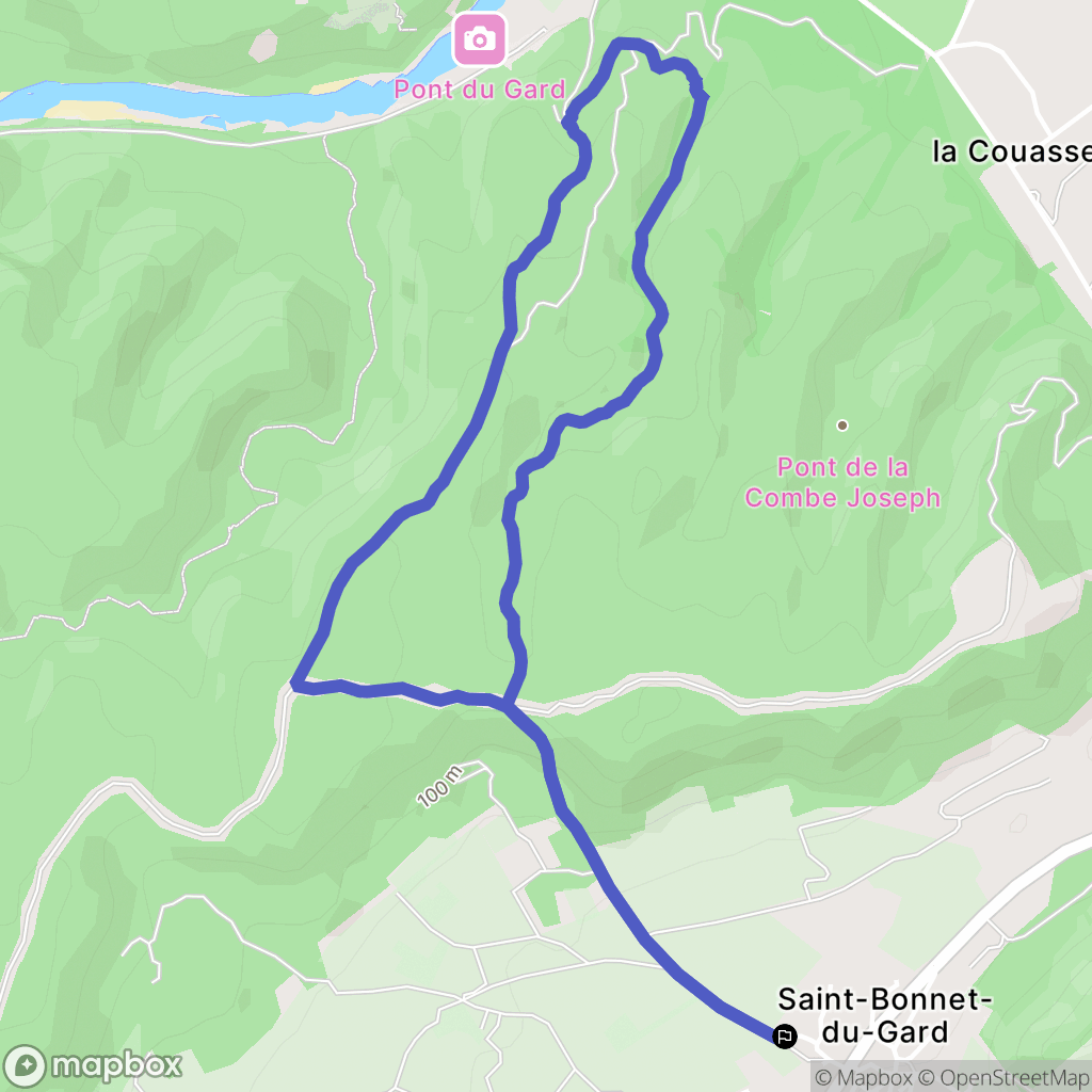 Saint-Bonnet-du-Gard : carte du parcours de randonnée - France