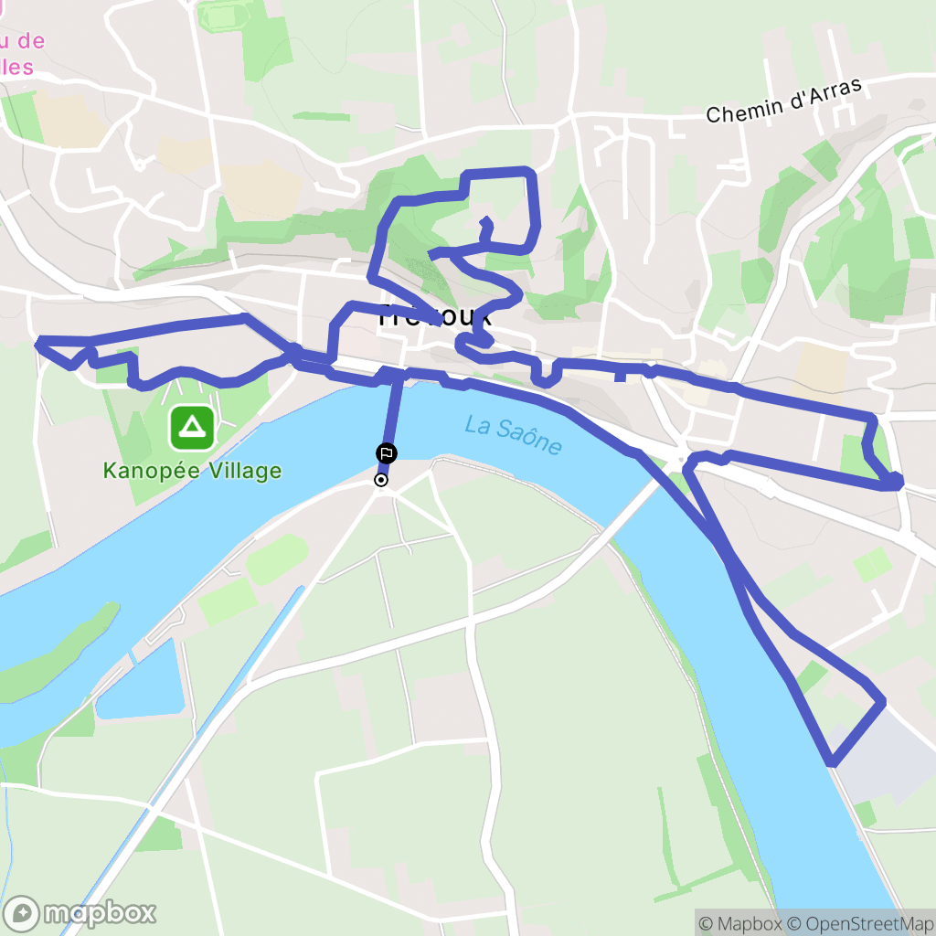 Quincieux : carte du parcours de randonnée - France