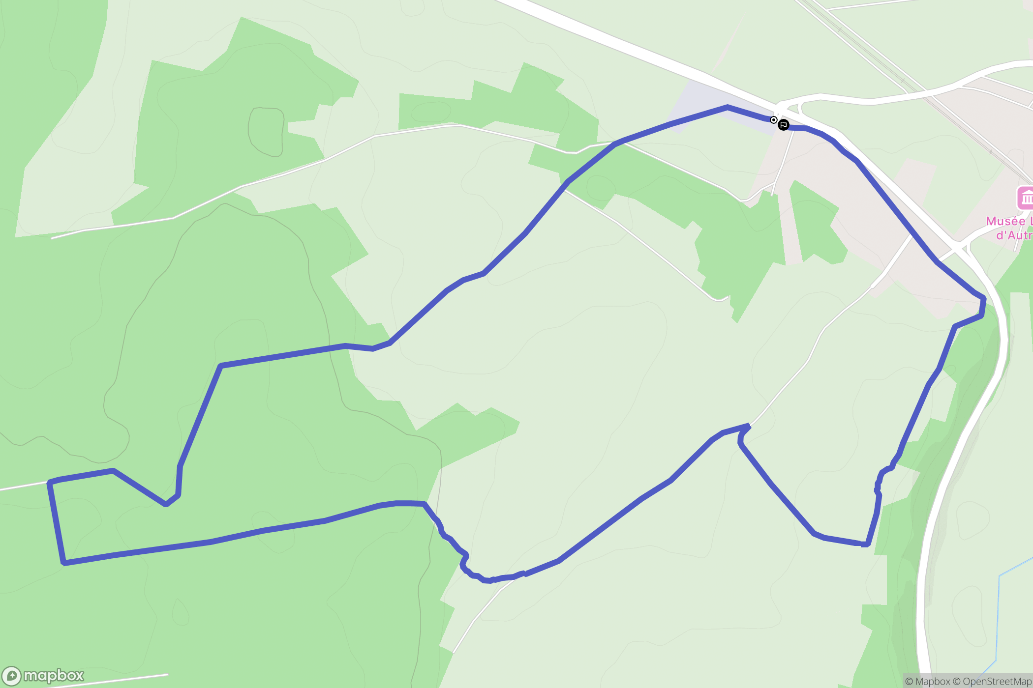 Roches-sur-Marne : carte du parcours de randonnée - France