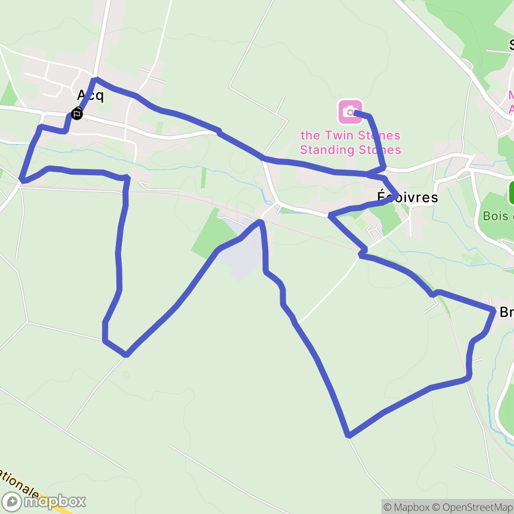 Acq : carte du parcours de randonnée - France