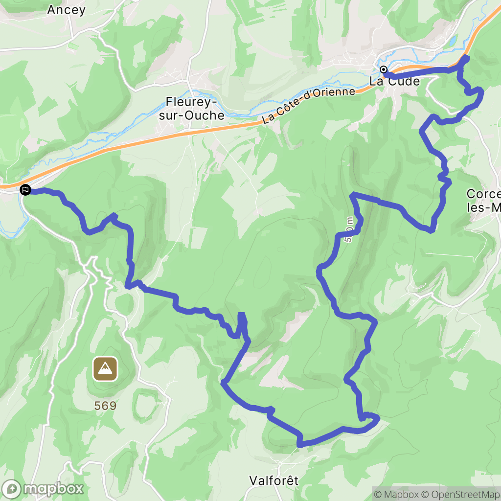 Velars-sur-Ouche : carte du parcours de randonnée - France