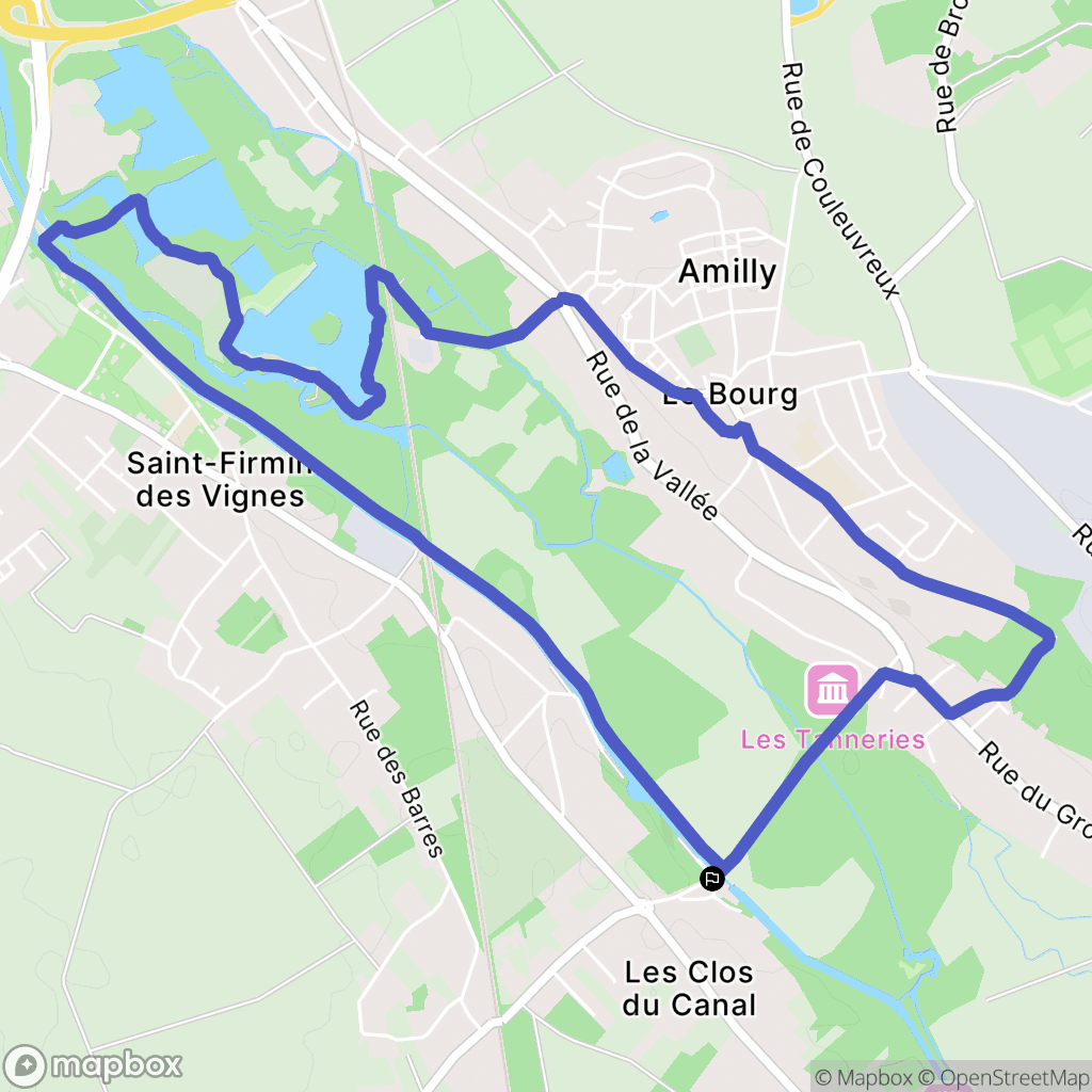 Amilly : carte du parcours de randonnée - France