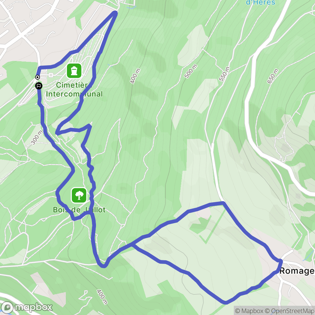 Poisat : carte du parcours de randonnée - France