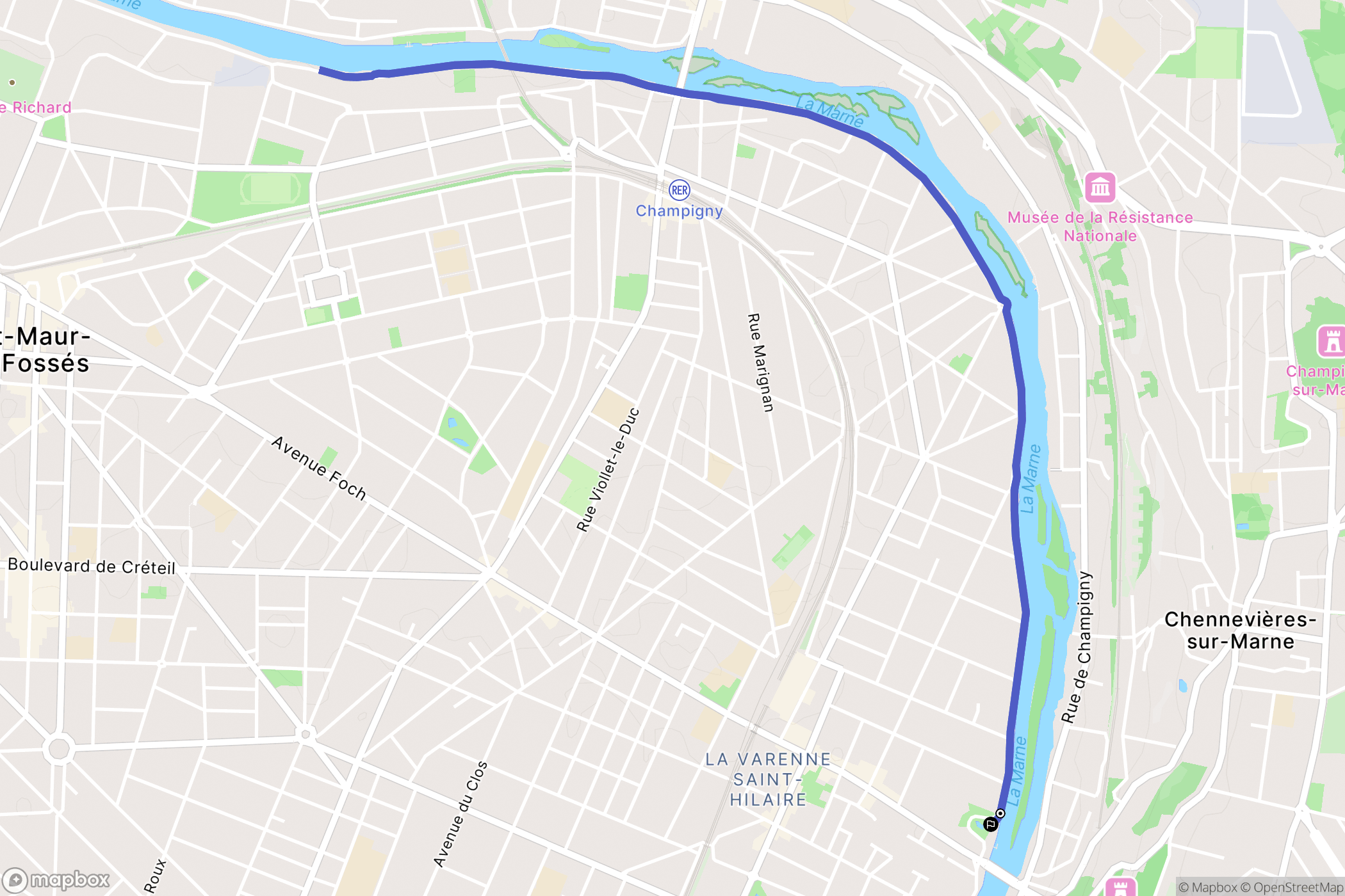 Saint-Maur-des-Fossés : carte du parcours de randonnée - France