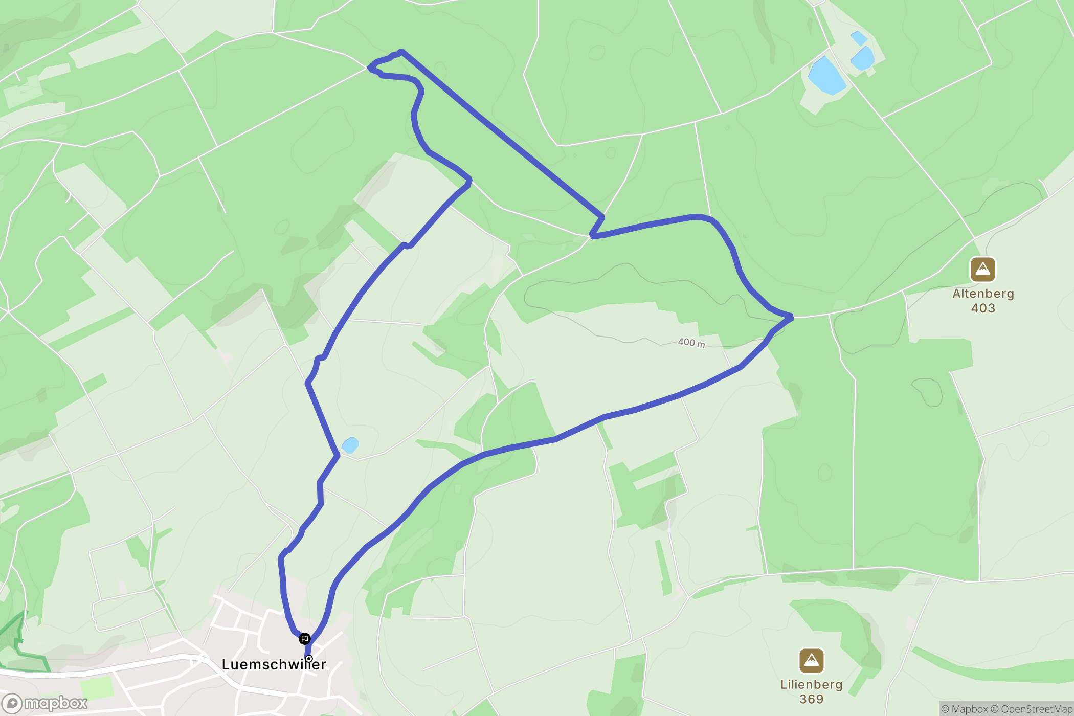 Luemschwiller : carte du parcours de randonnée - France