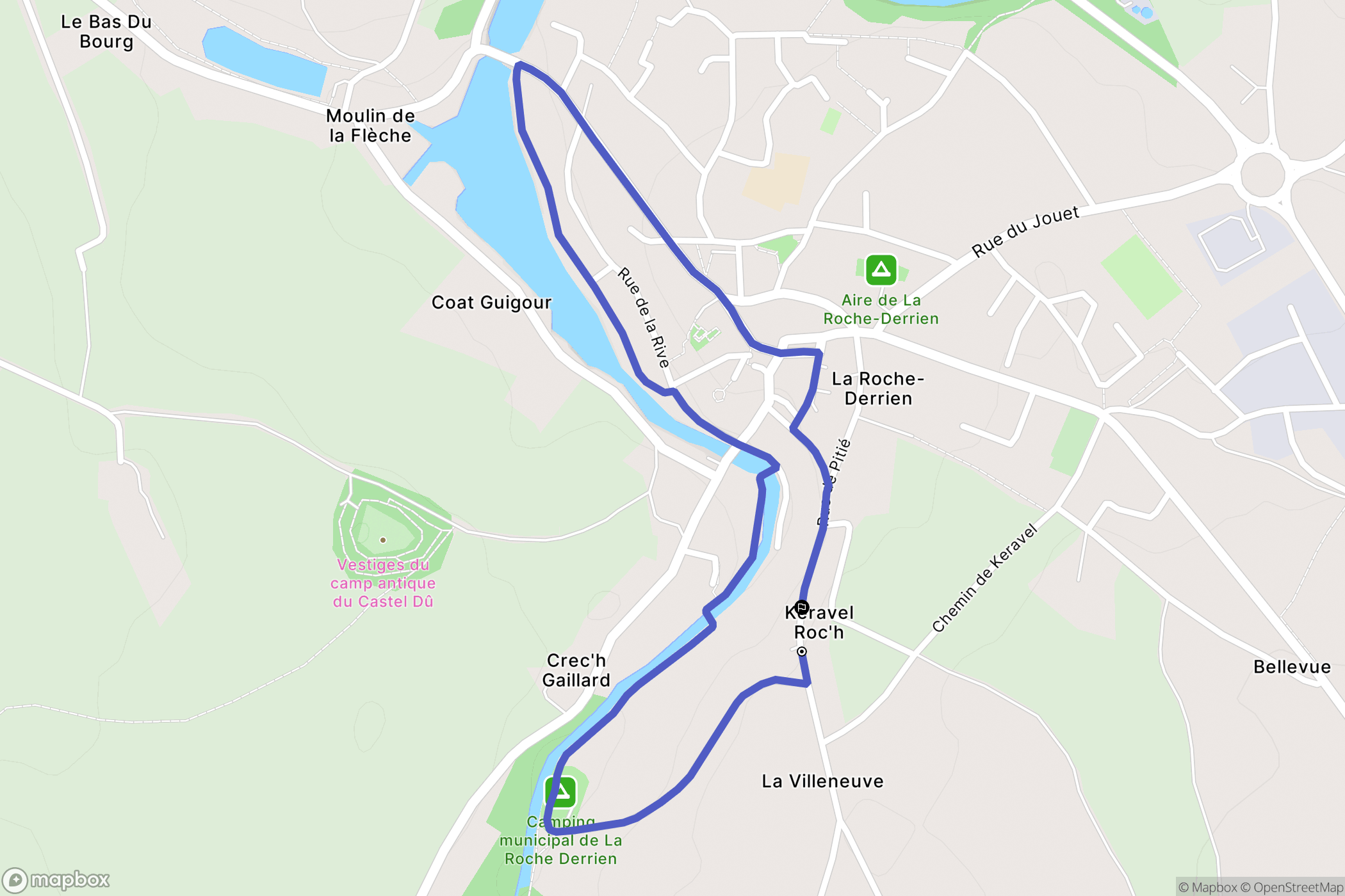 La Roche-Jaudy : carte du parcours de randonnée - France