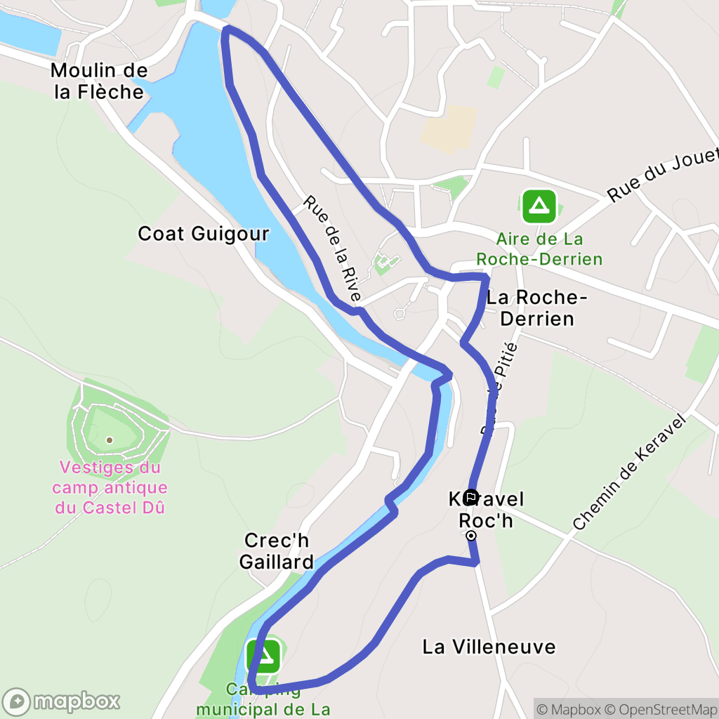 La Roche-Jaudy : carte du parcours de randonnée - France