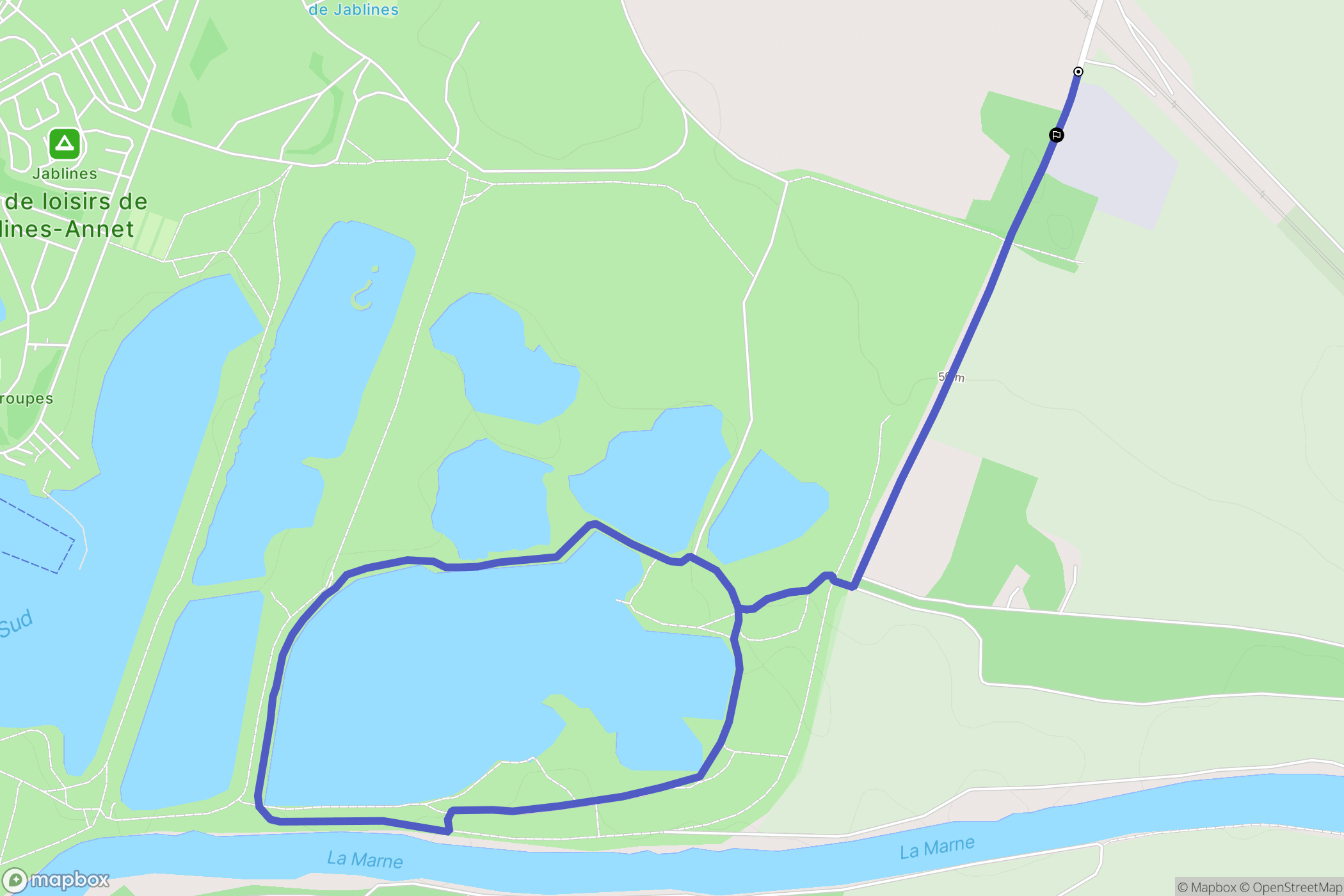 Jablines : carte du parcours de randonnée - France