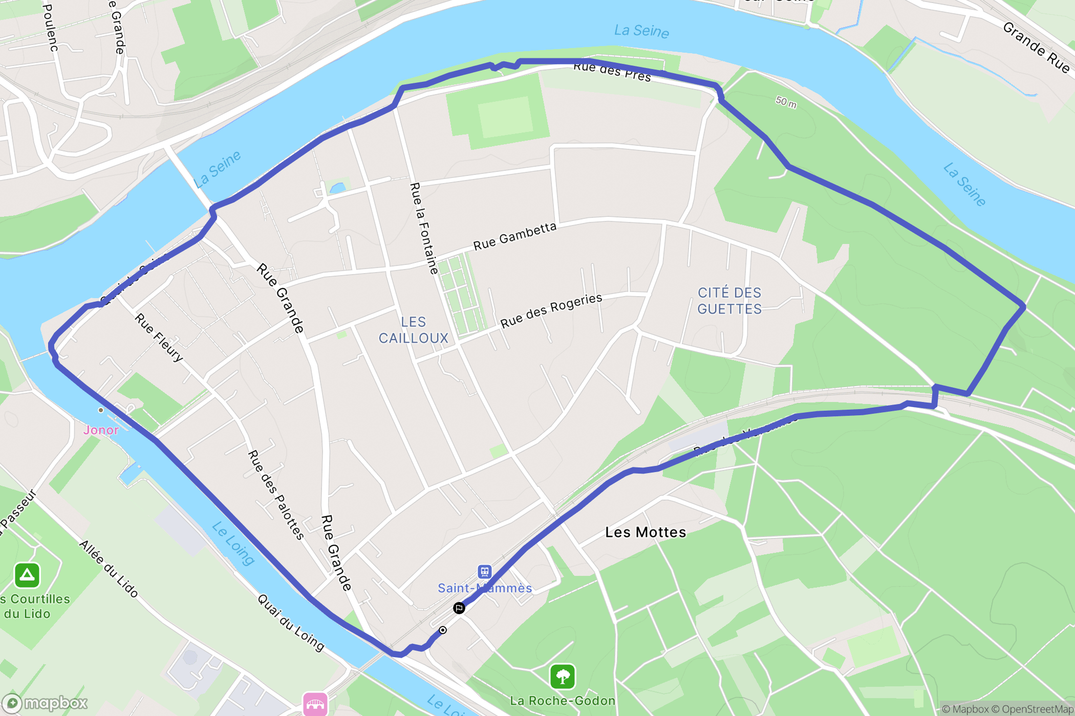 Saint-Mammès : carte du parcours de randonnée - France