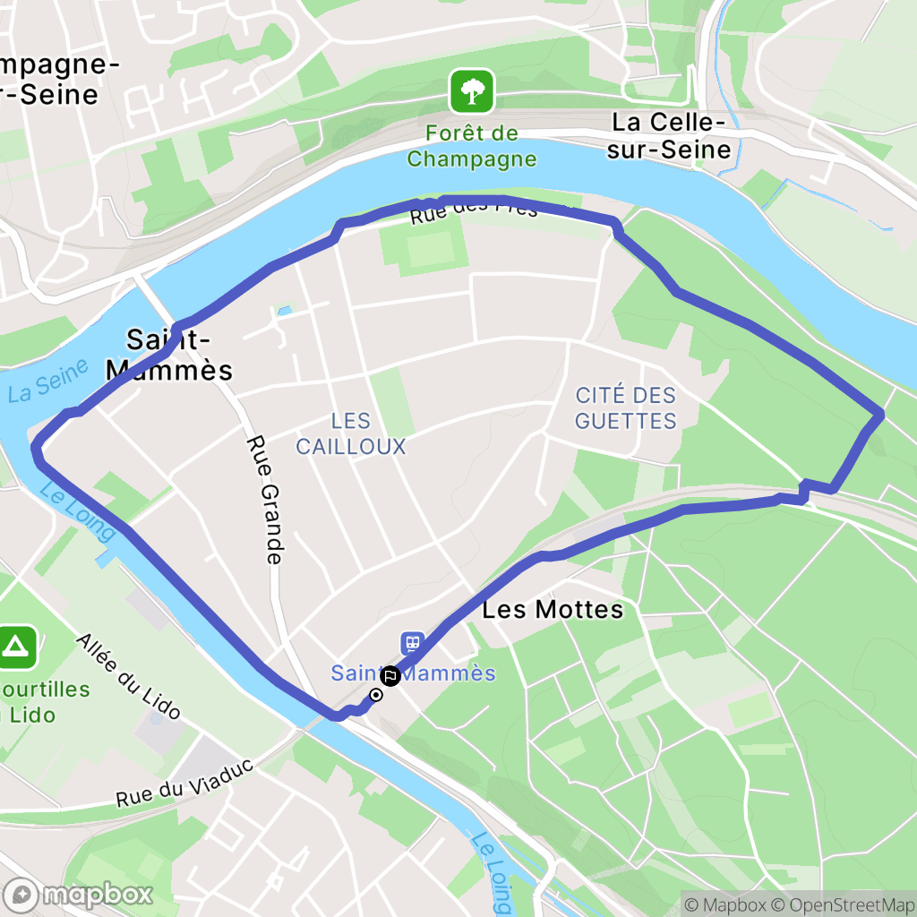 Saint-Mammès : carte du parcours de randonnée - France