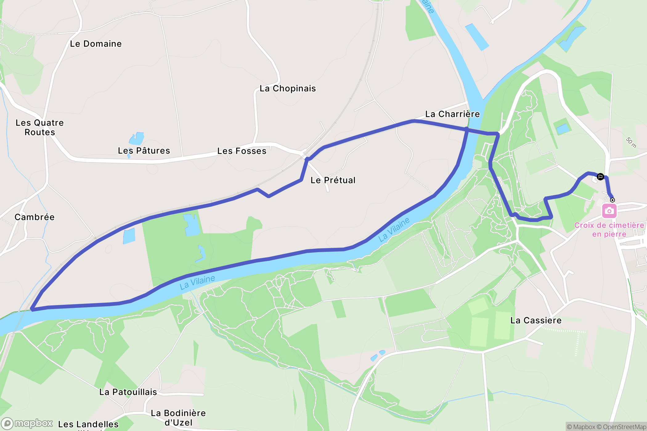 Pléchâtel : carte du parcours de randonnée - France