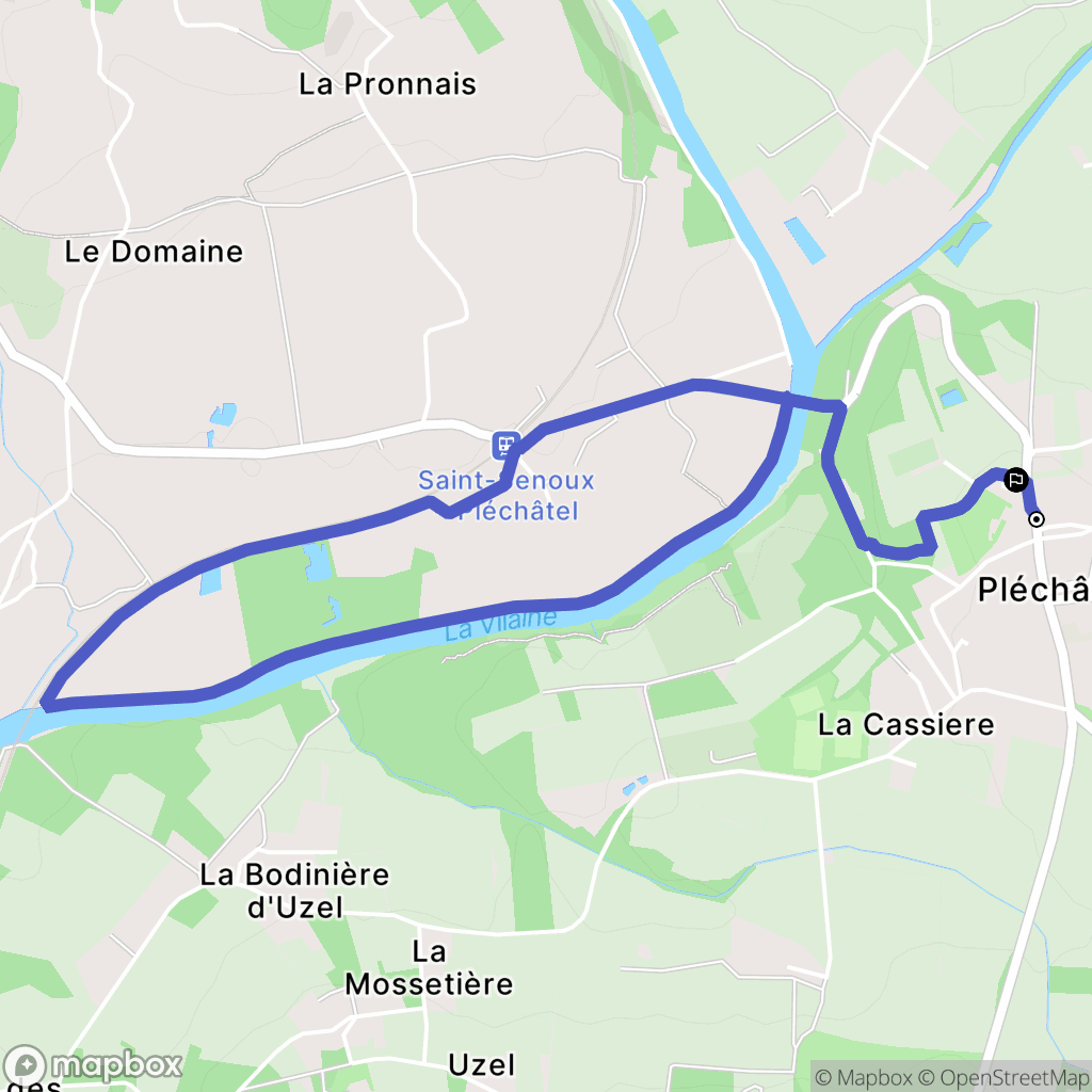 Pléchâtel : carte du parcours de randonnée - France