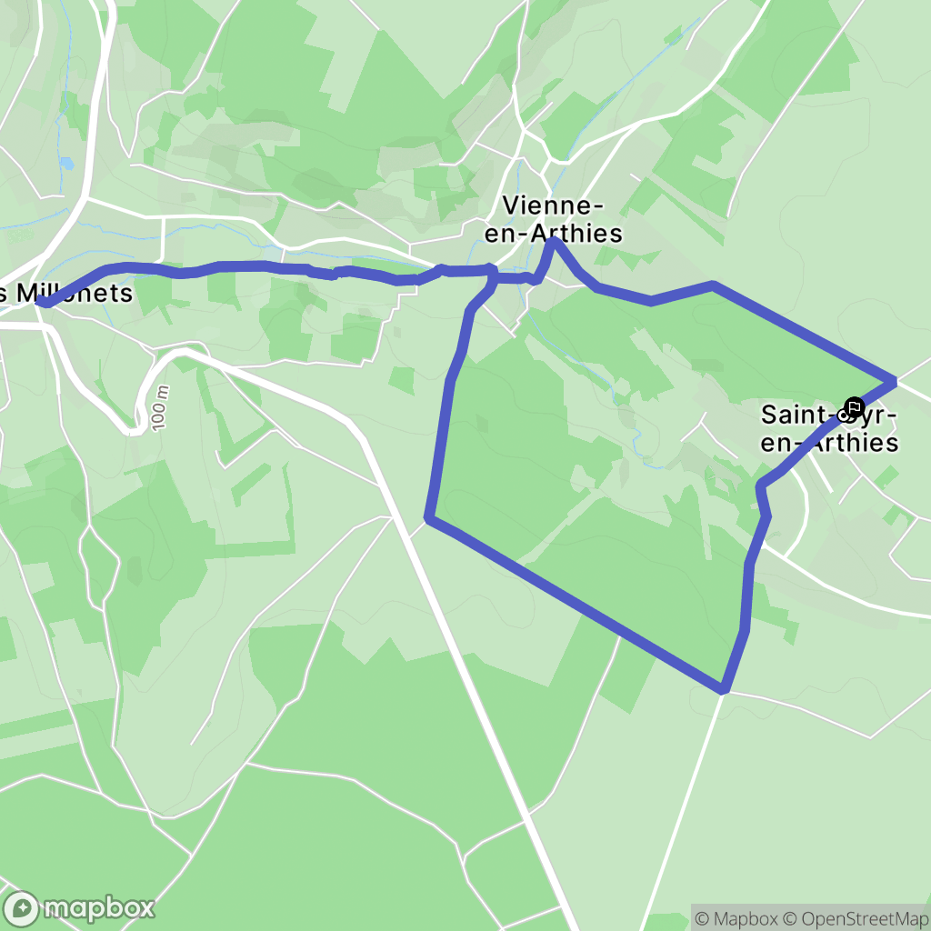 Saint-Cyr-en-Arthies : carte du parcours de randonnée - France