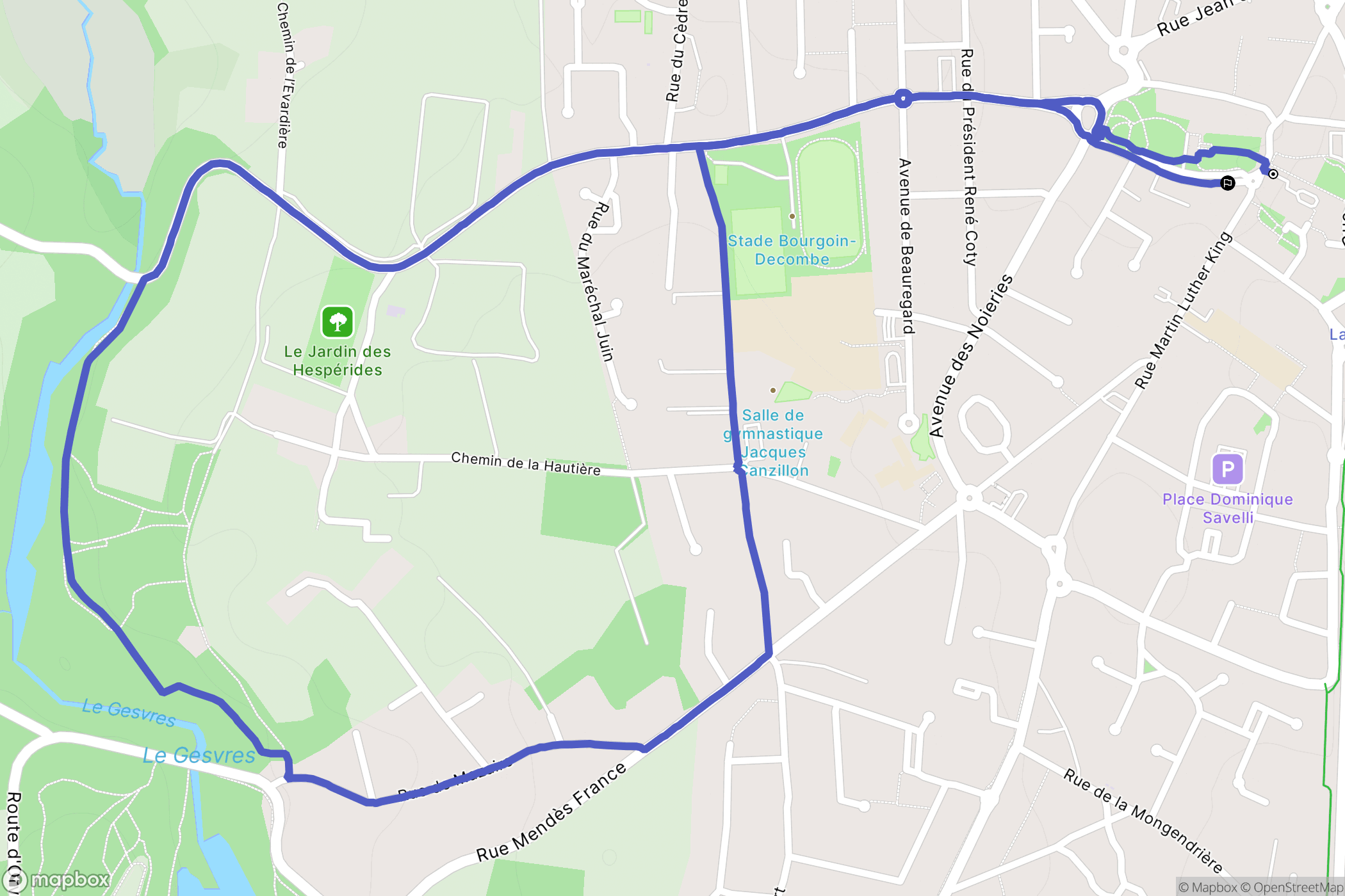 La Chapelle-sur-Erdre : carte du parcours de randonnée - France