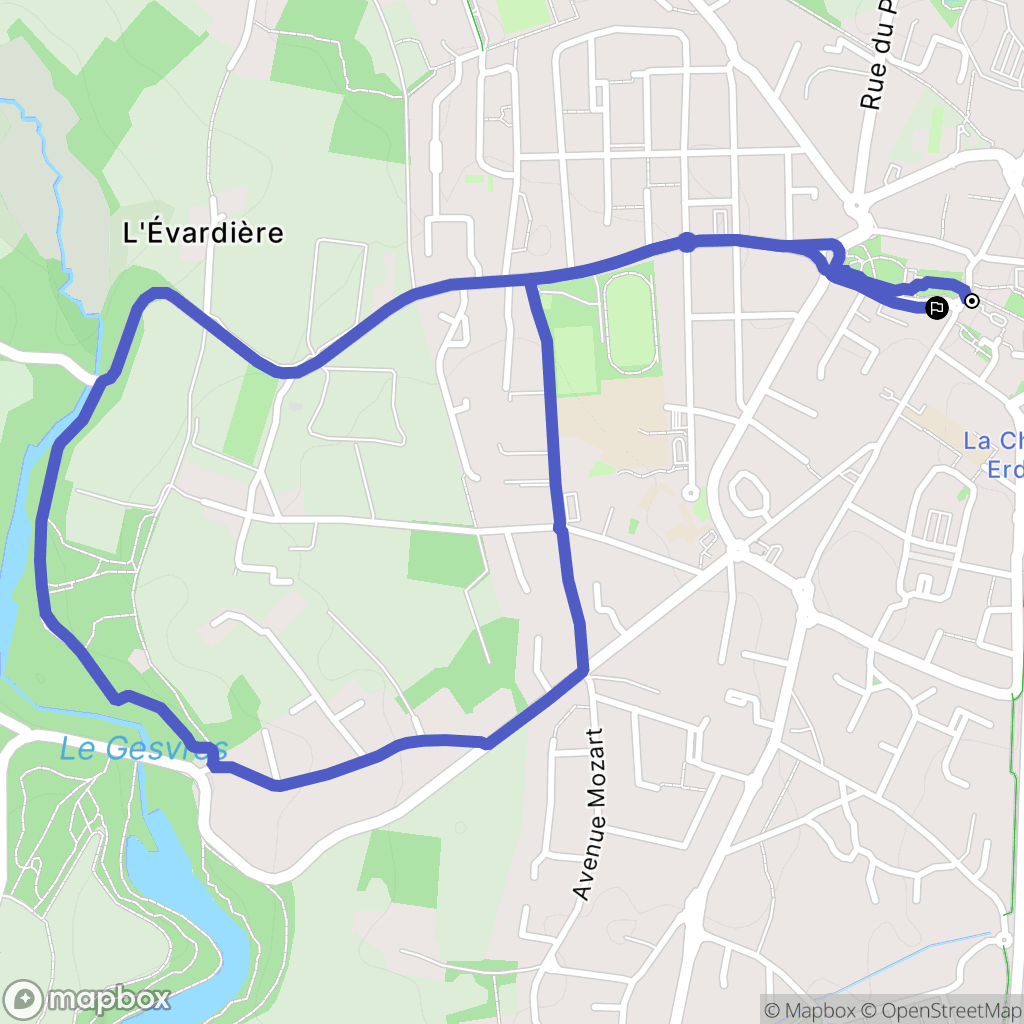 La Chapelle-sur-Erdre : carte du parcours de randonnée - France