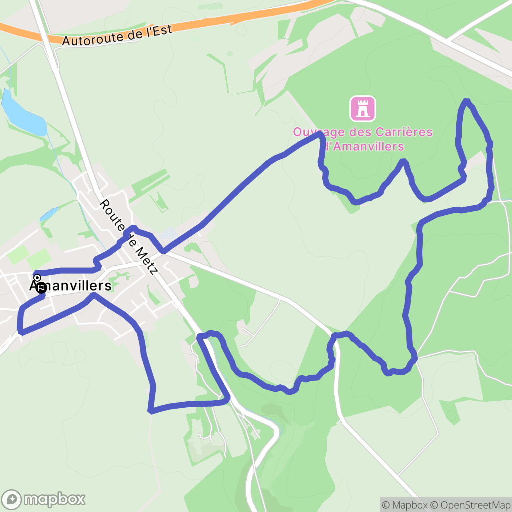 Amanvillers : carte du parcours de randonnée - France