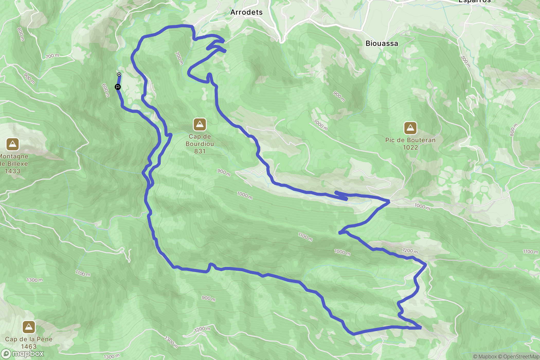 Asque : carte du parcours de randonnée - France