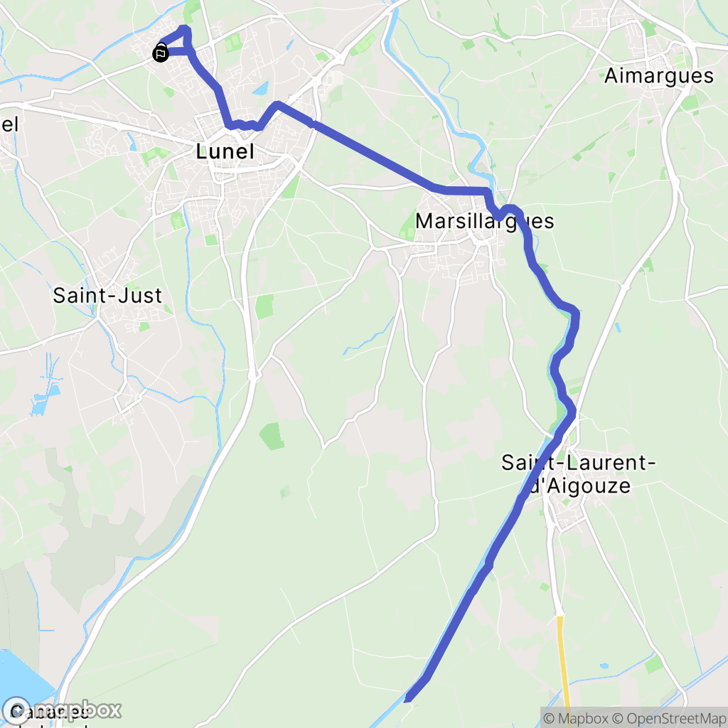 Lunel : carte du parcours de randonnée - France