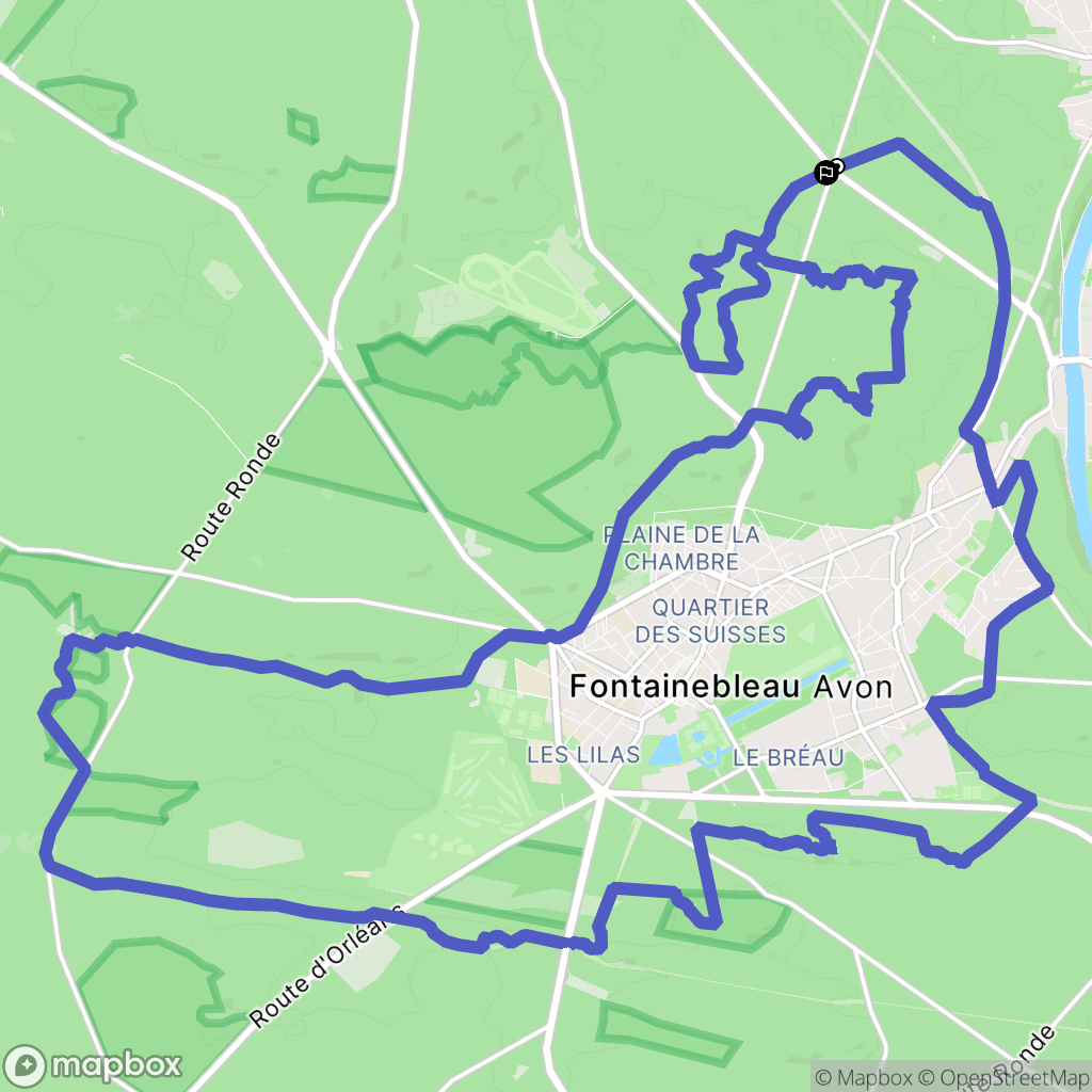 Fontainebleau : carte du parcours de randonnée - France