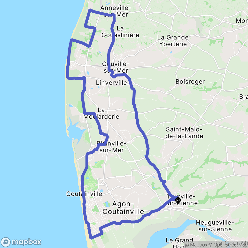 Tourville-sur-Sienne : carte du parcours de randonnée - France