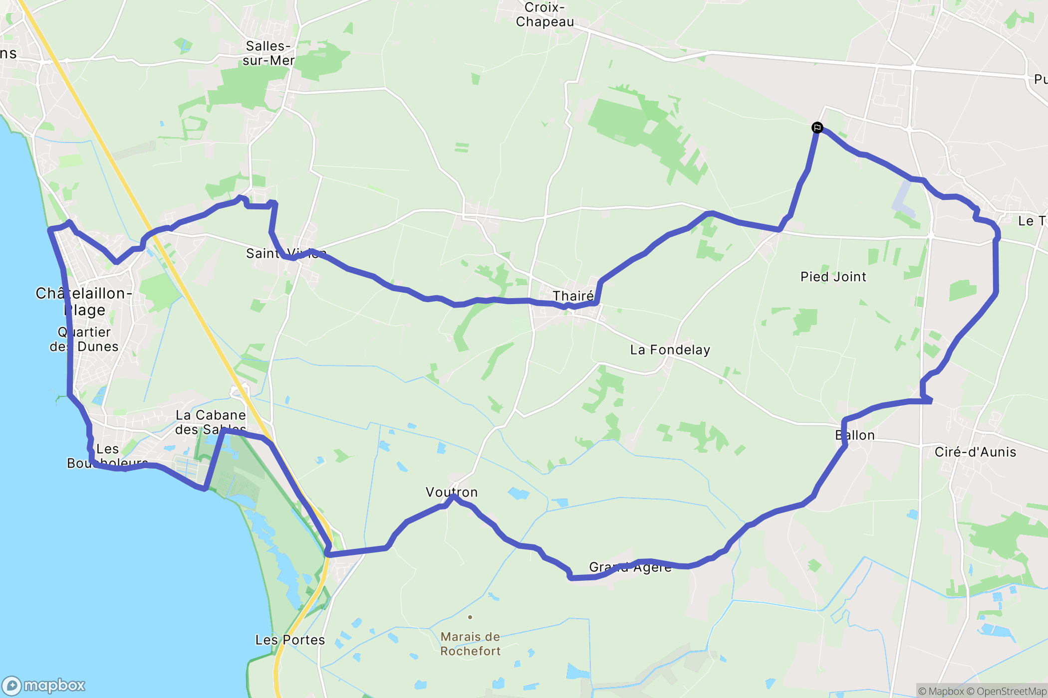 Le Thou : carte du parcours de randonnée - France