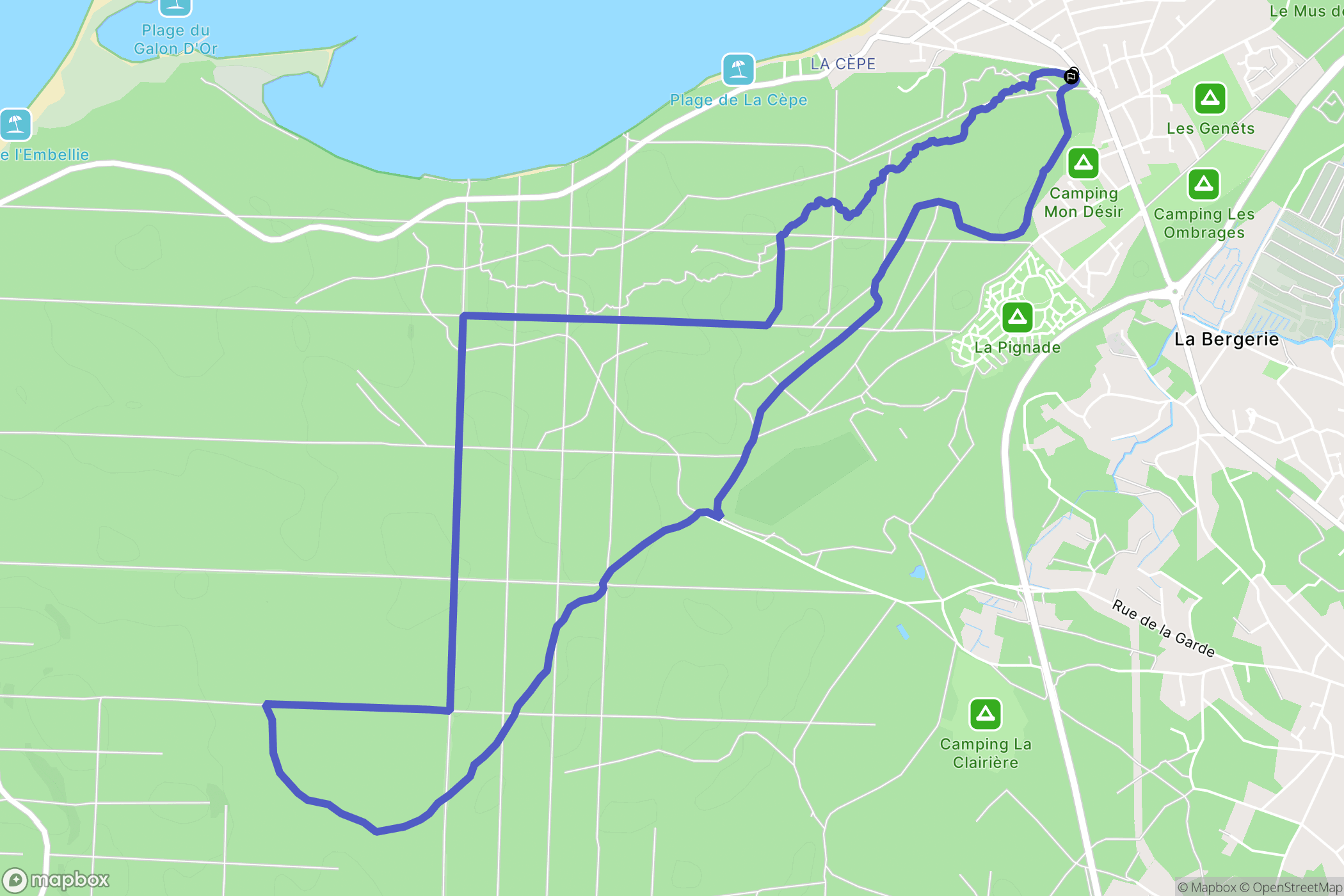 La Tremblade : carte du parcours de randonnée - France