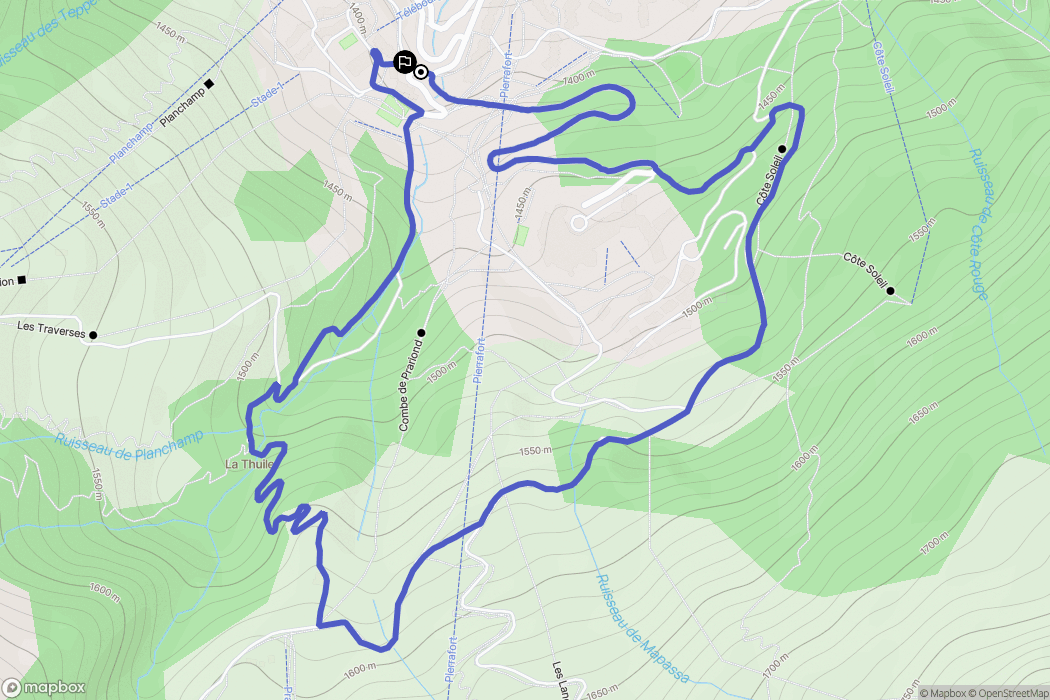 Les Avanchers-Valmorel : carte du parcours de randonnée - France