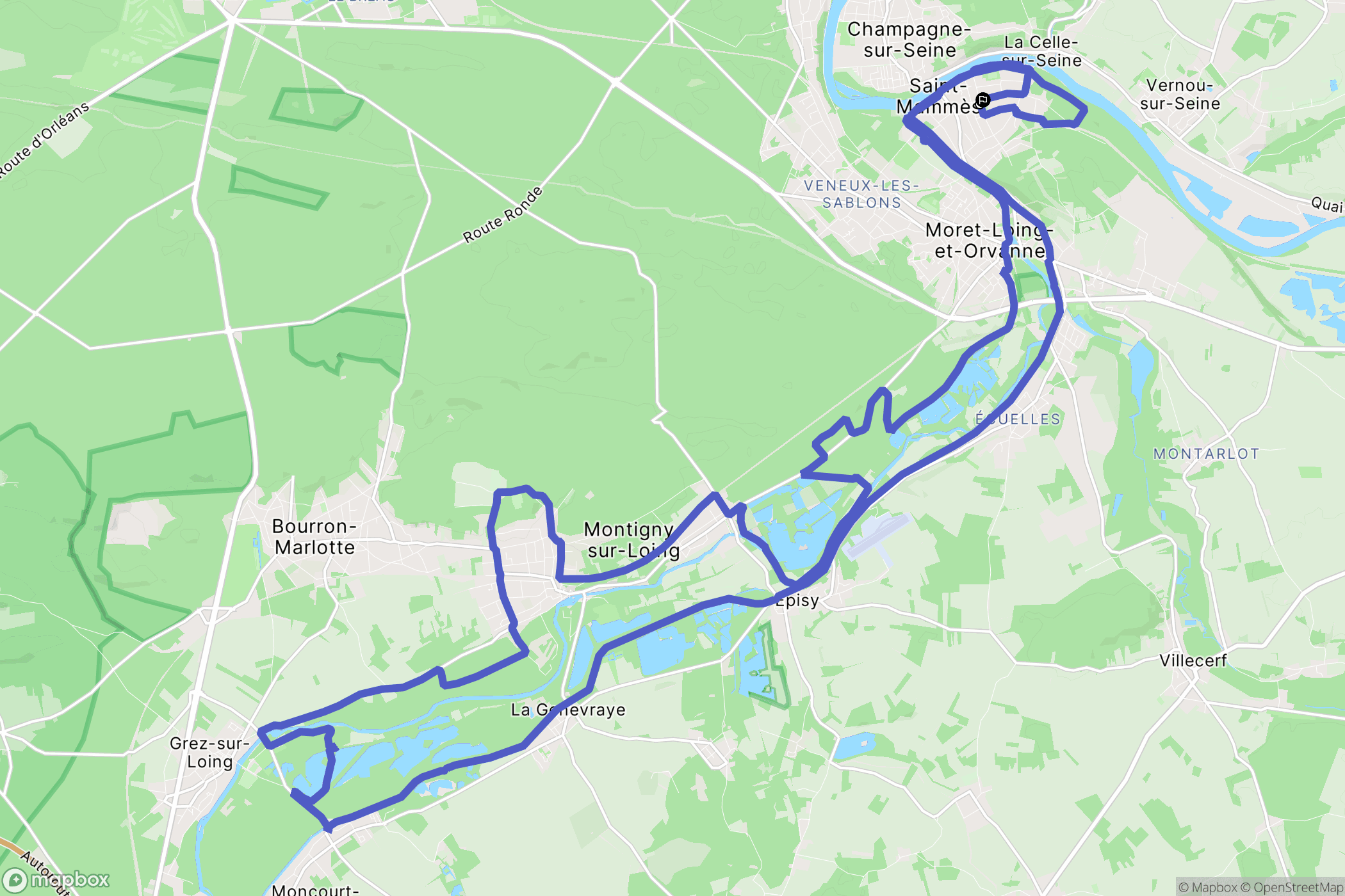 Saint-Mammès : carte du parcours de randonnée - France