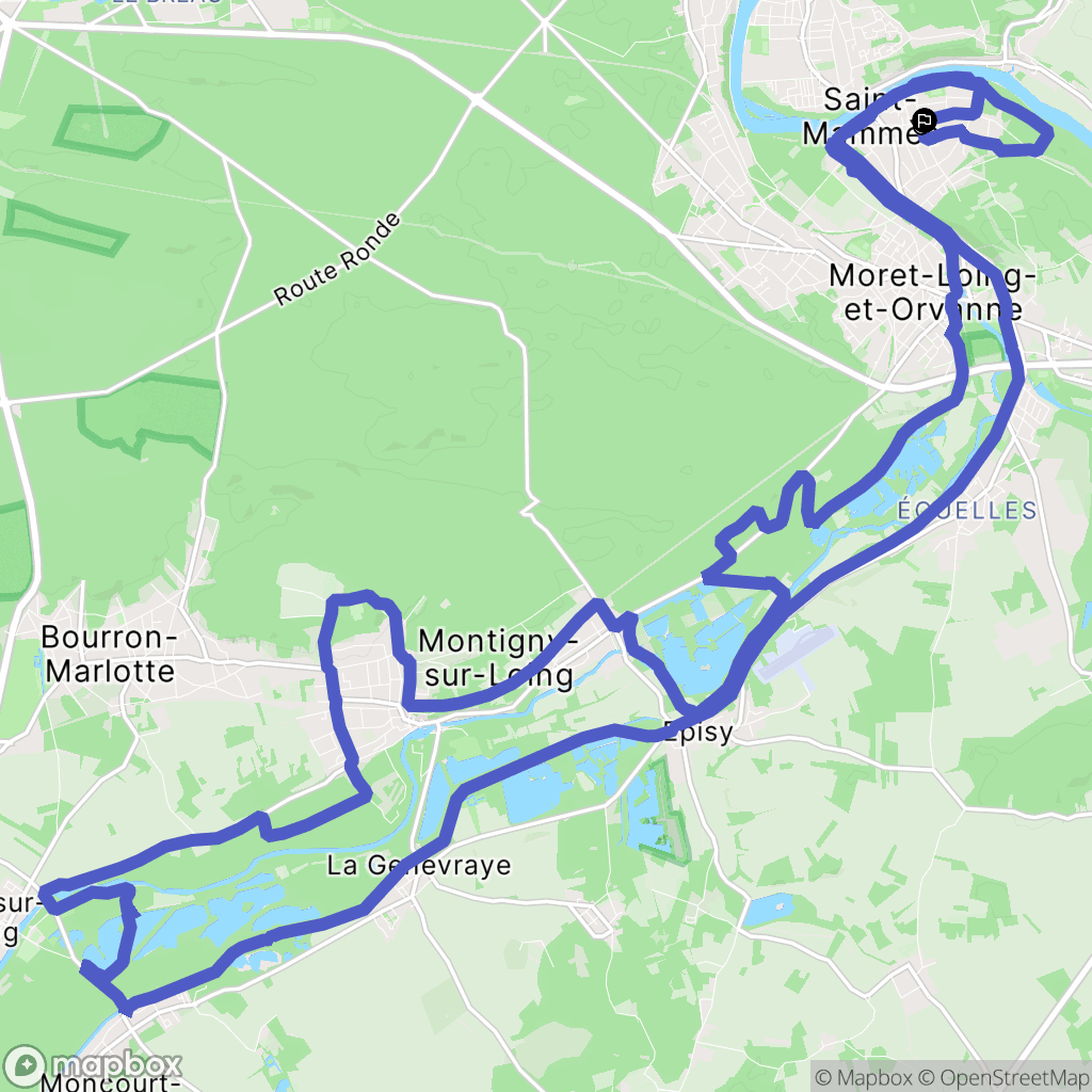 Saint-Mammès : carte du parcours de randonnée - France