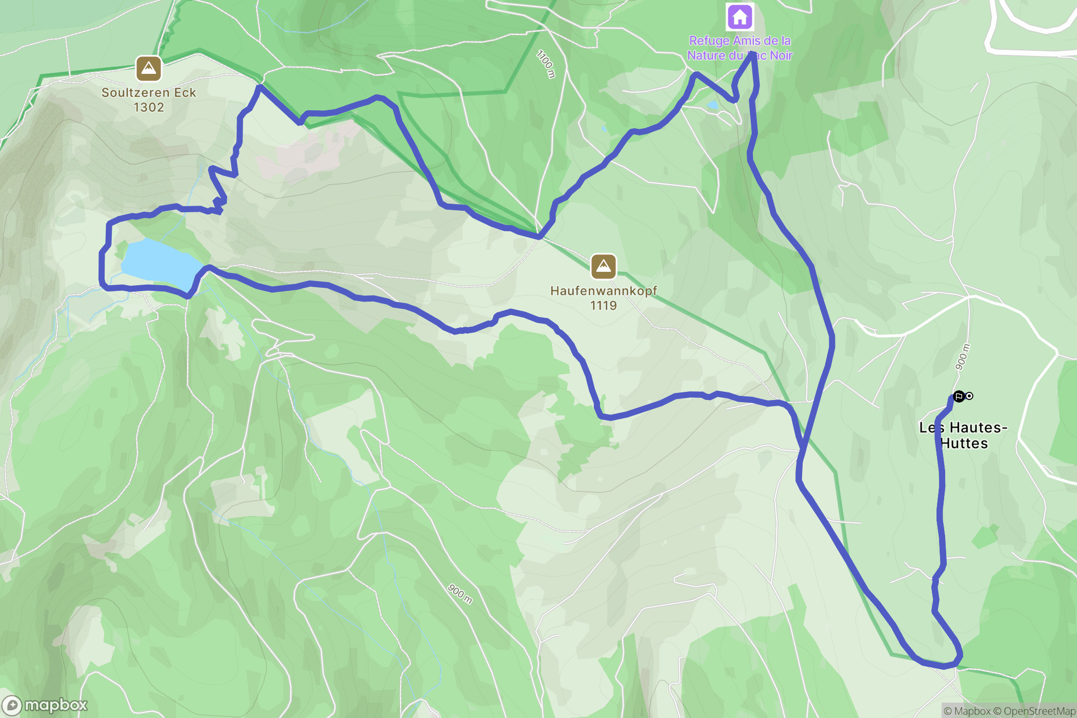Orbey : carte du parcours de randonnée - France