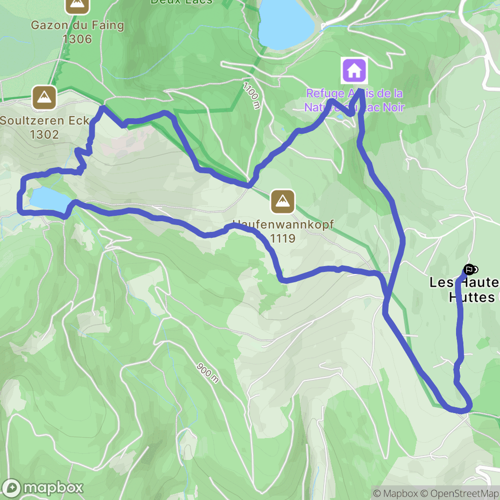 Orbey : carte du parcours de randonnée - France