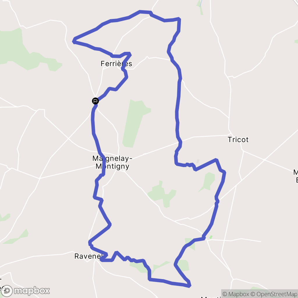 Crèvecœur-le-Petit : carte du parcours de randonnée - France