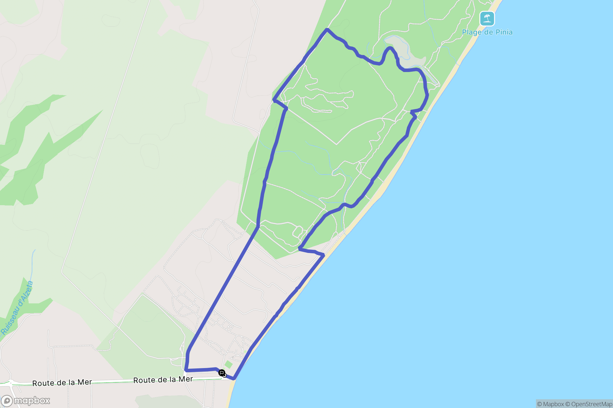 Ghisonaccia : carte du parcours de randonnée - France