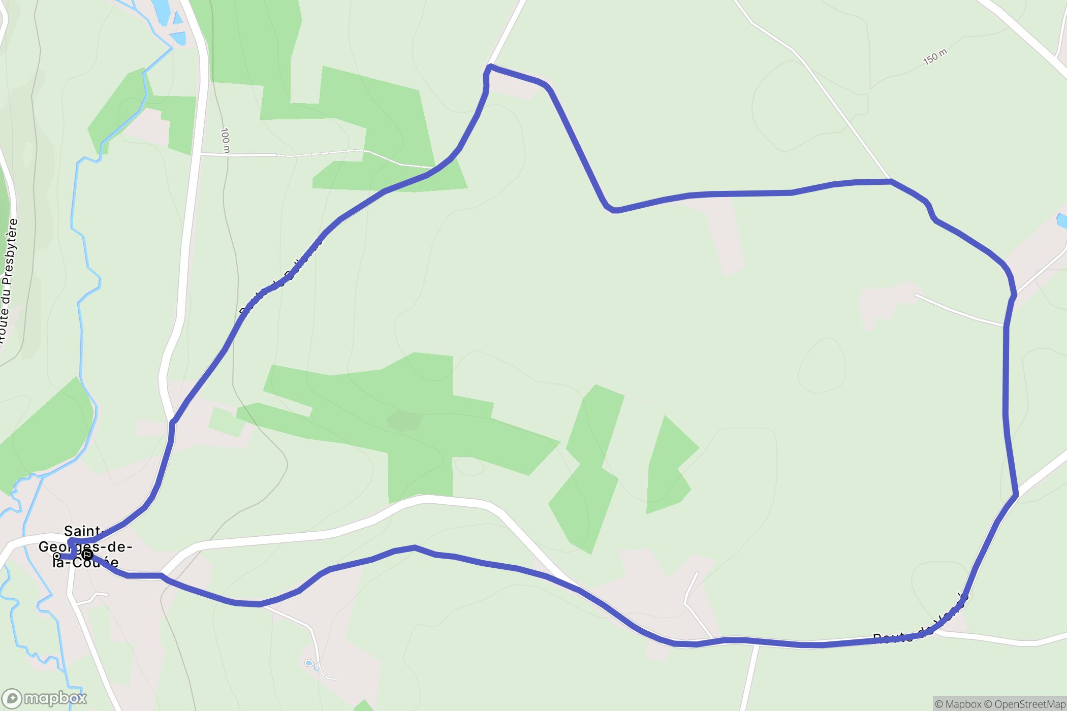 Saint-Georges-de-la-Couée : carte du parcours de randonnée - France