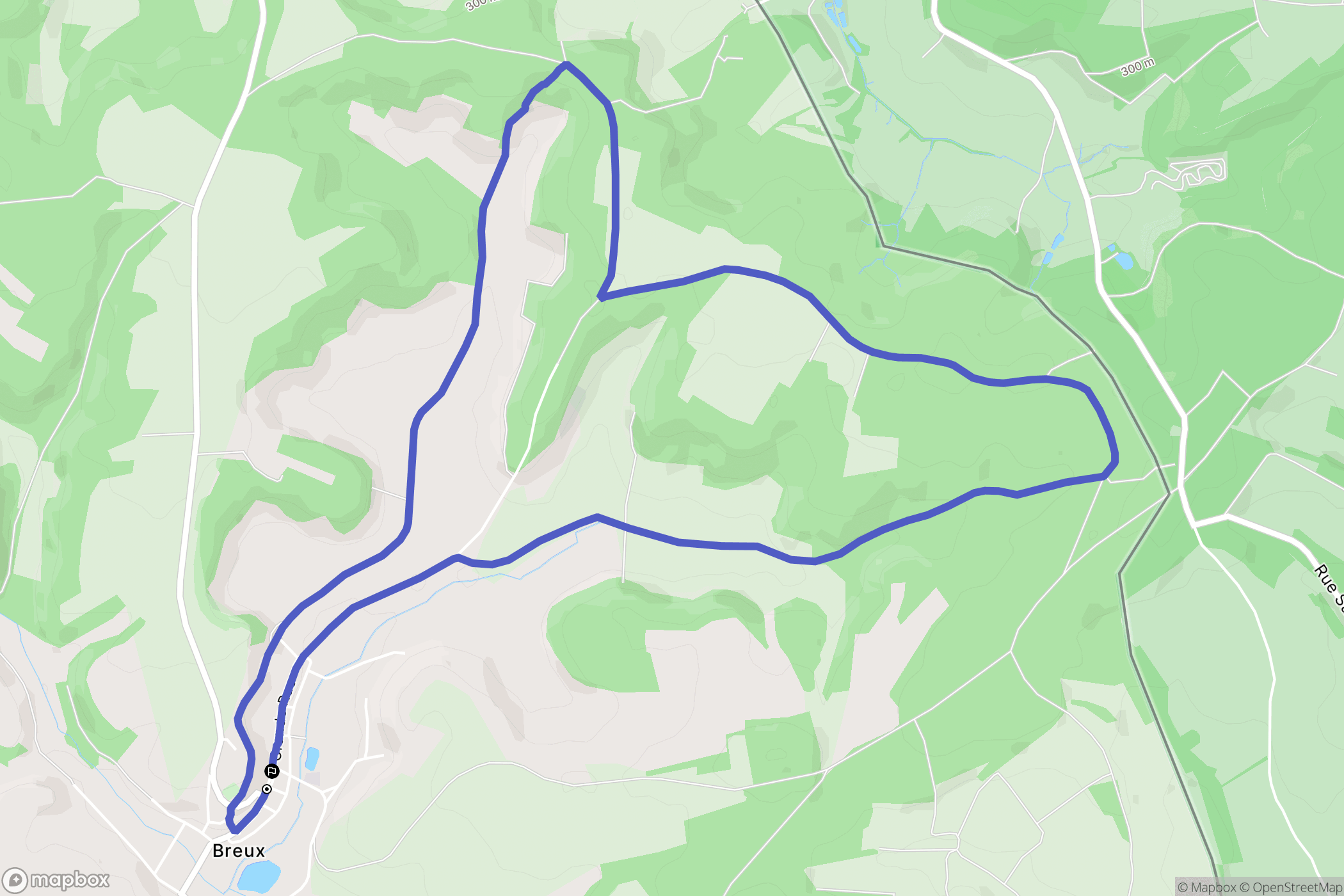 Breux : carte du parcours de randonnée - France