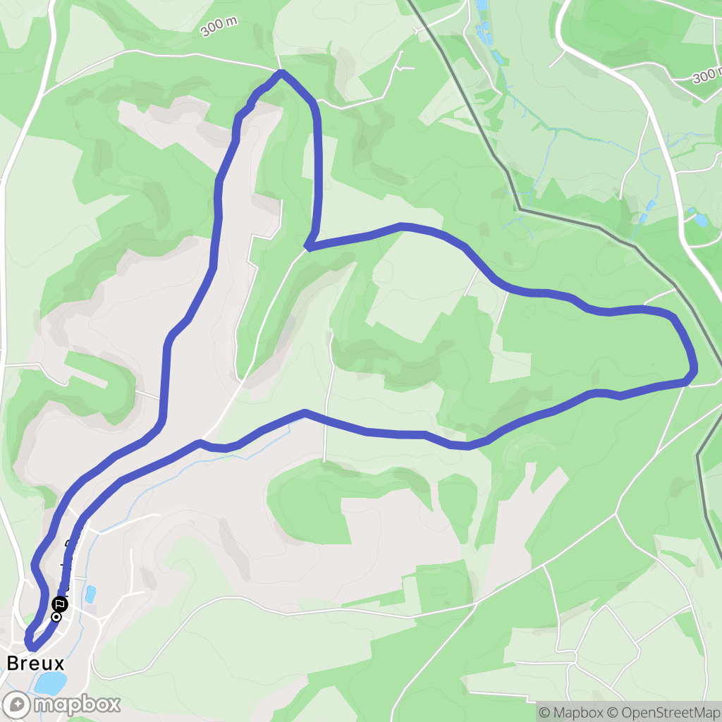 Breux : carte du parcours de randonnée - France