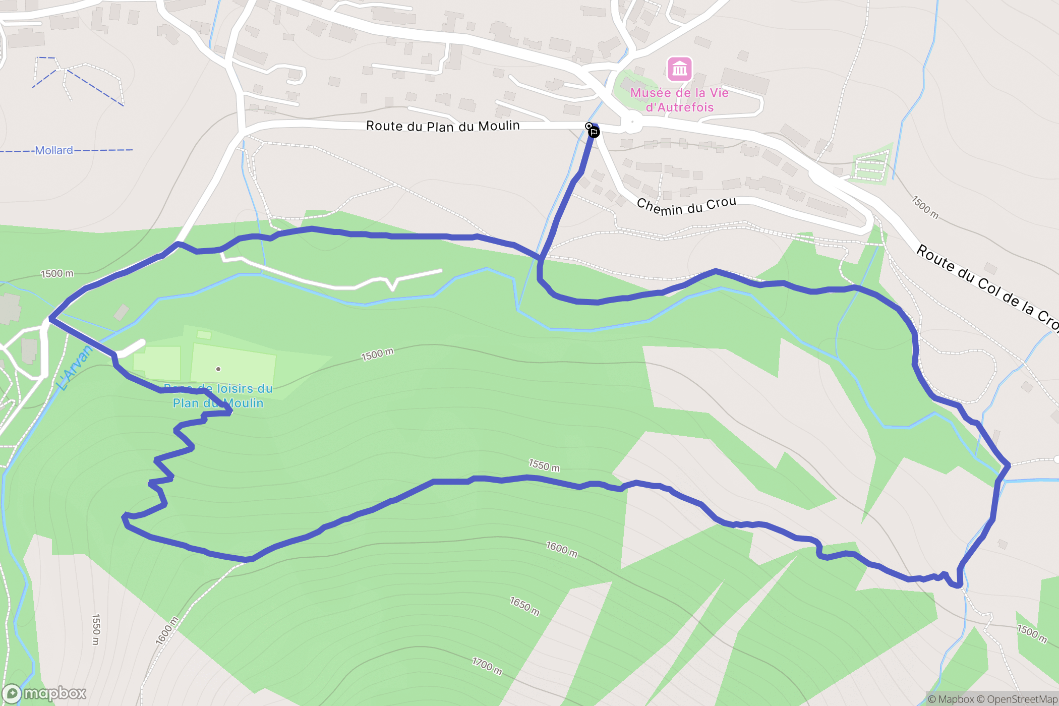 Saint-Sorlin-d'Arves : carte du parcours de randonnée - France