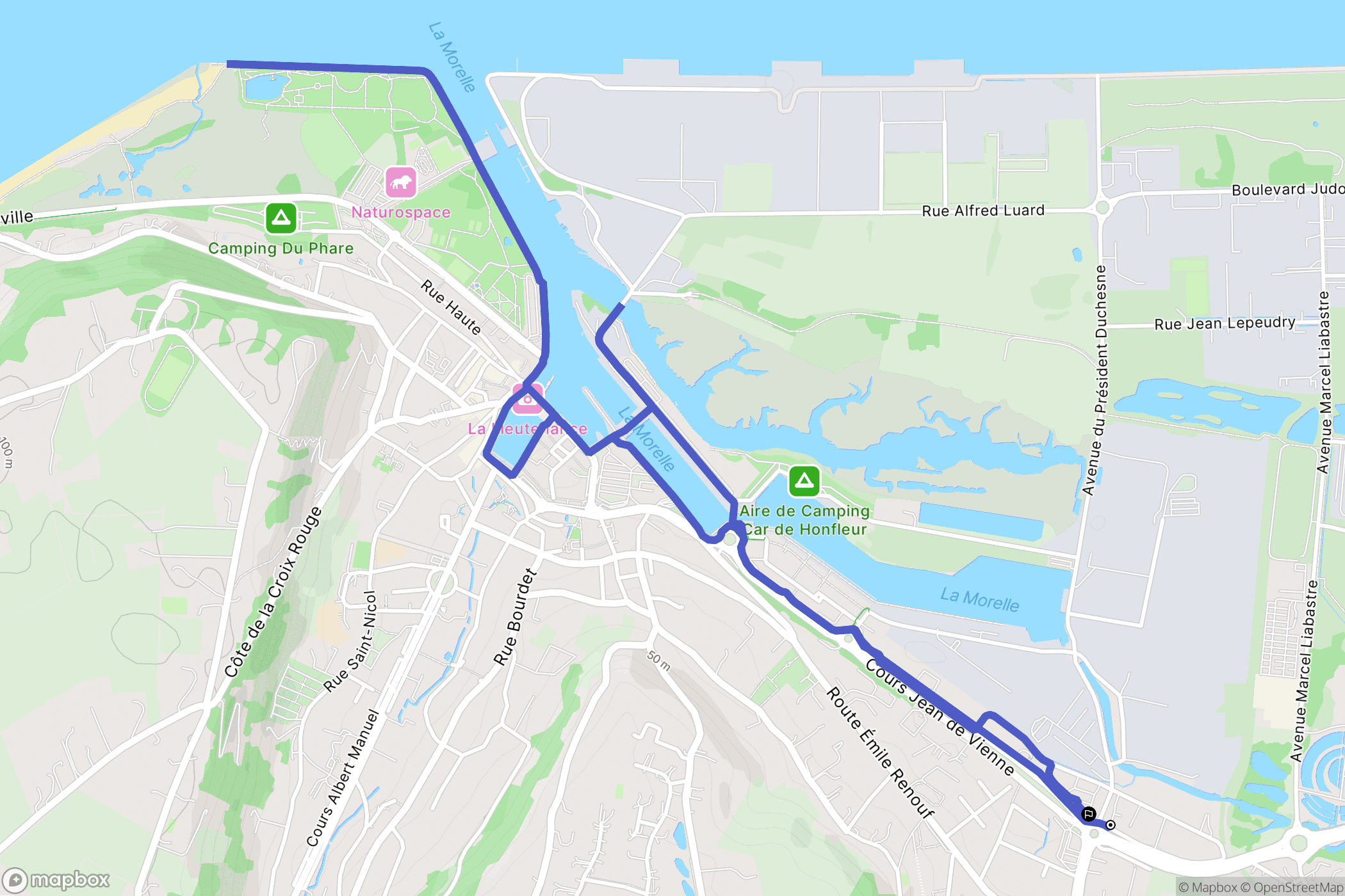 La Rivière-Saint-Sauveur : carte du parcours de randonnée - France
