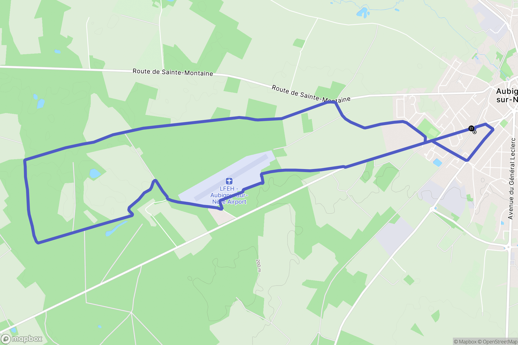 Aubigny-sur-Nère : carte du parcours de randonnée - France