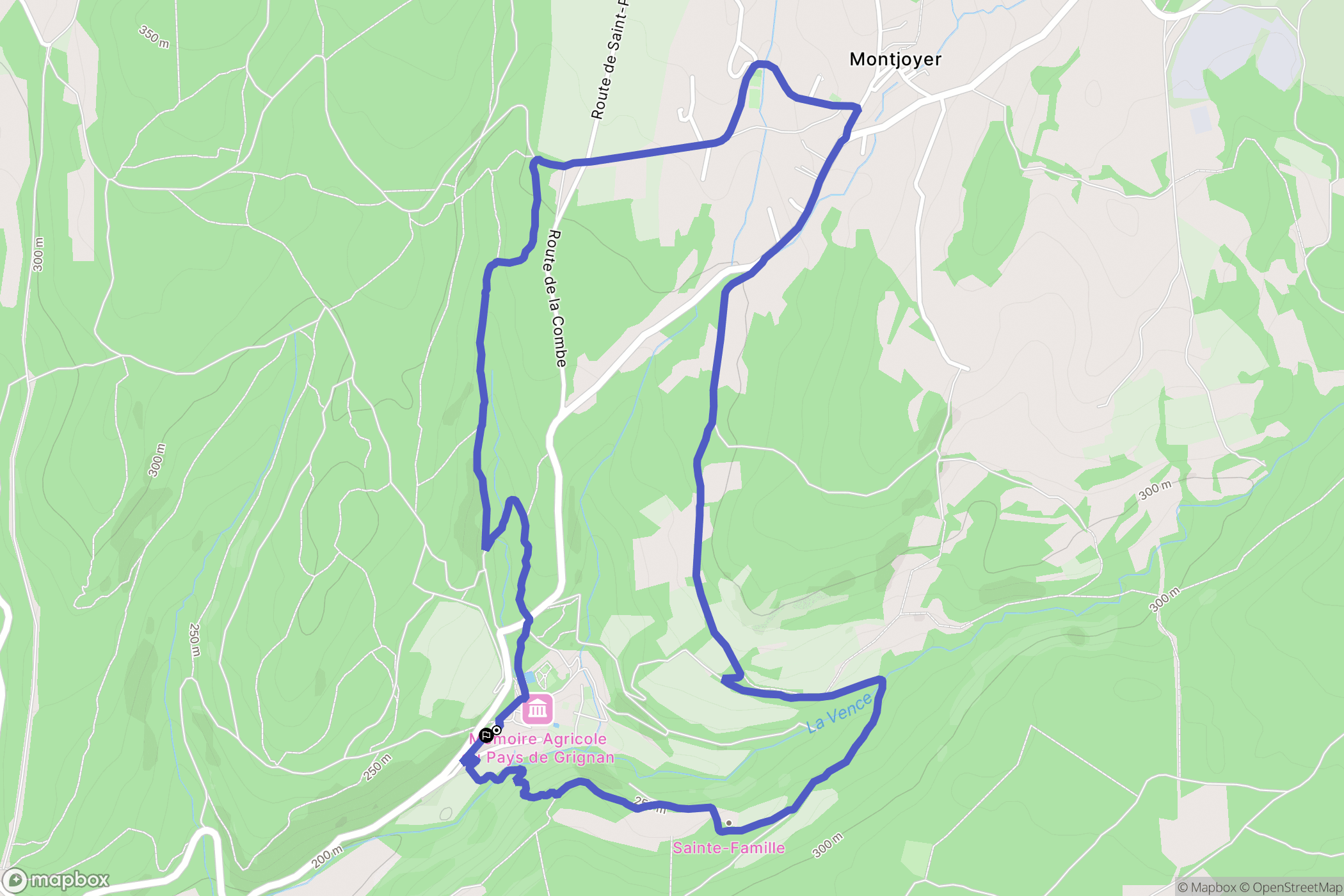 Montjoyer : carte du parcours de randonnée - France